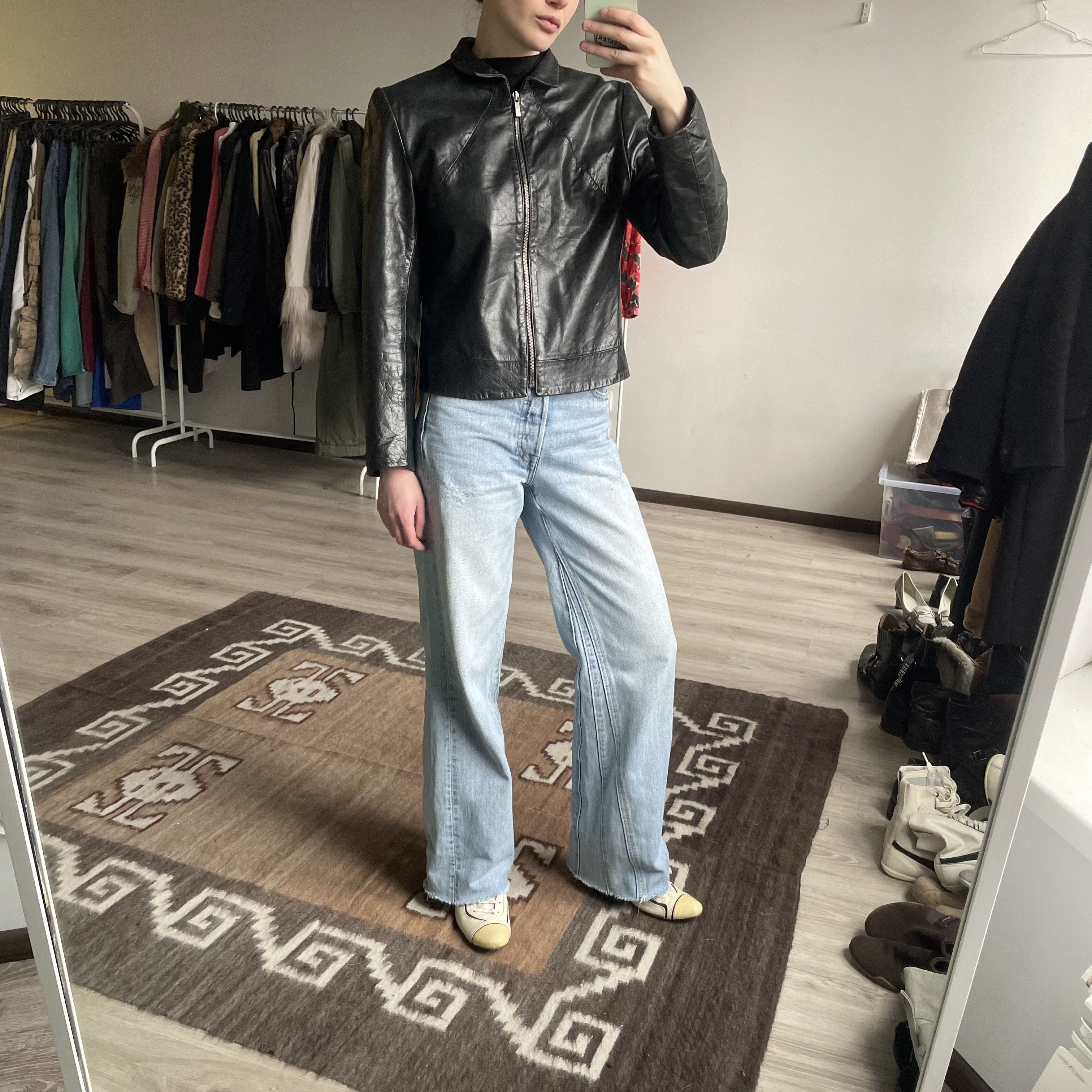 Vintage Blue Deep Y2K Vintage Real Leather Jacket 8717AC Size M / US 6-8 / IT 42-44 - 1 Thumbnail