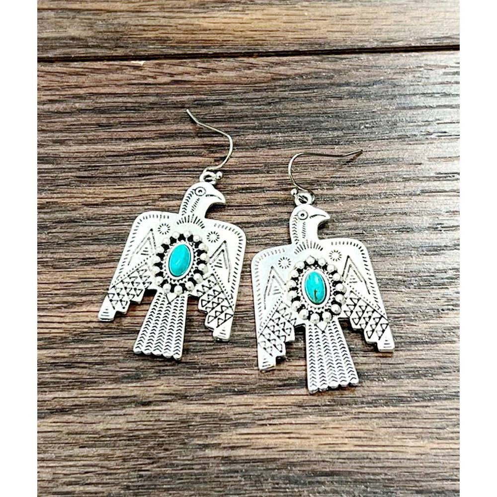 Other Thunderbird Turquoise Earrings , Native American Wire Thunde Size ONE SIZE - 5 Thumbnail