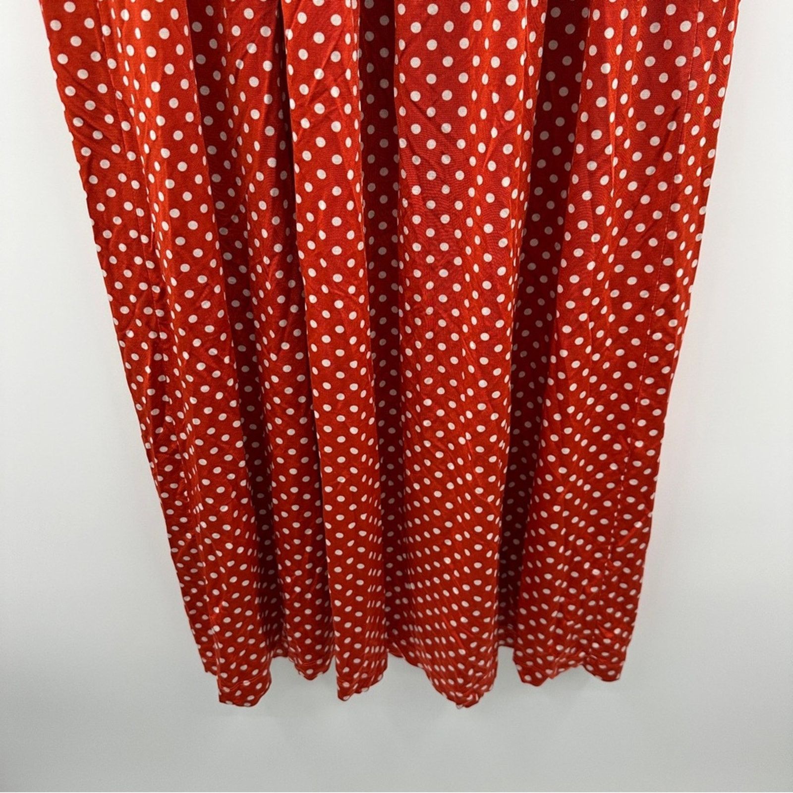 Stine Goya RTR Stine Goya Caitlin Orange & White Polka Dot Midi Dress L Size L / US 10 / IT 46 - 4 Thumbnail