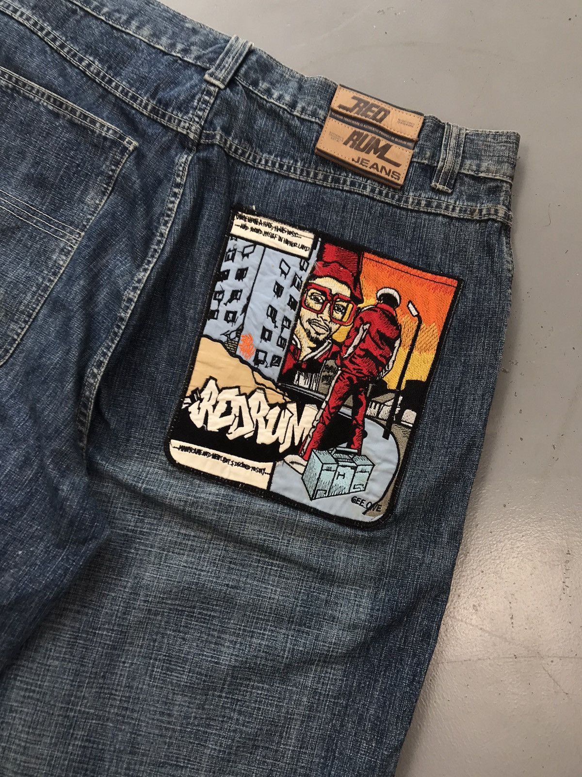Redrum Dogpound × Southpole × Vintage Vintage red rum bluza HipHop denim jort Size US 40 / EU 56 - 8 Thumbnail