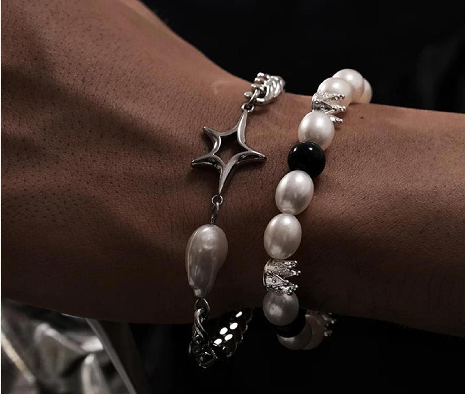 Jewelry Star & Pearl Layered Chain Bracelet | Sparkle Statement Size ONE SIZE - 9 Thumbnail