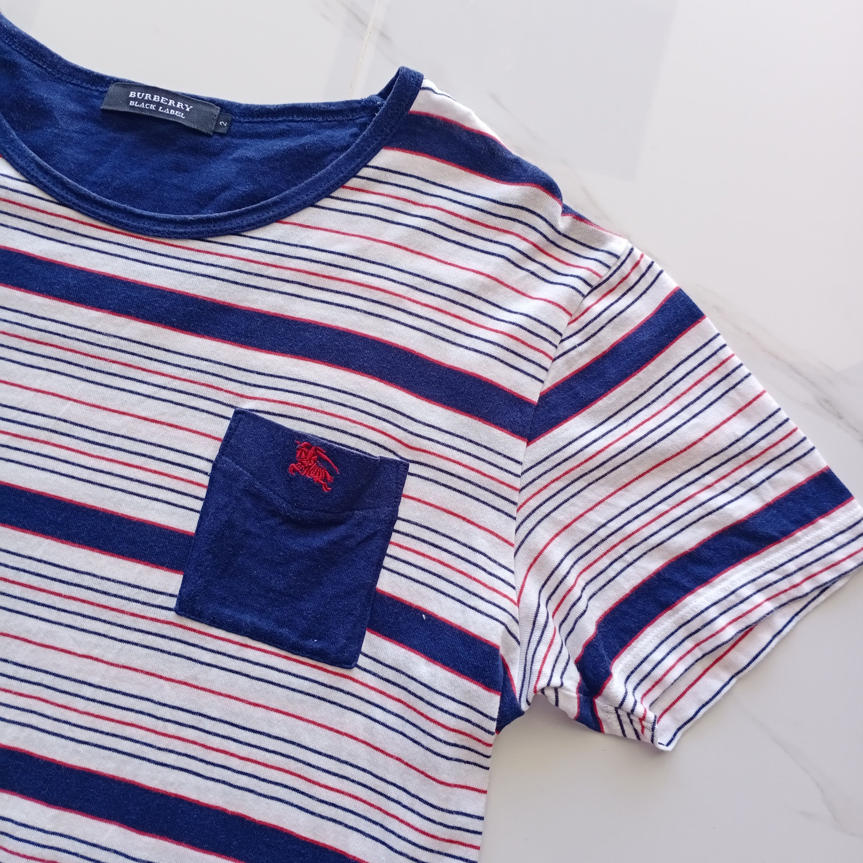Burberry Burberry Black Label Stripes Tee Shirt Japan 2 Fit S pocket Size US S / EU 44-46 / 1 - 2 Thumbnail