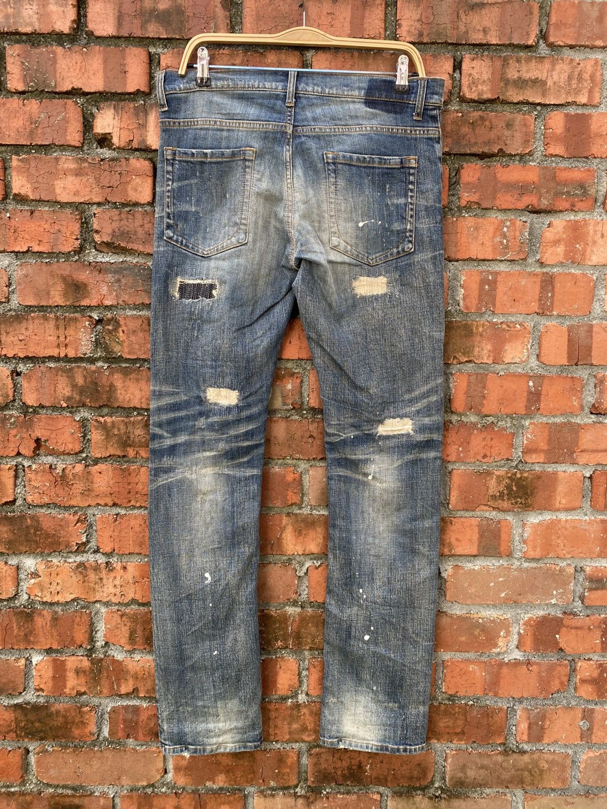Japanese Brand W34x33 distressed Bit Blue japanese brand denime Size 34" / US 12 / IT 48 - 2 Thumbnail