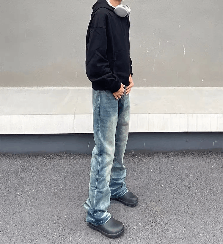 Japanese Brand × Jean High street washed baggy jeans Size US 33 - 2 Thumbnail