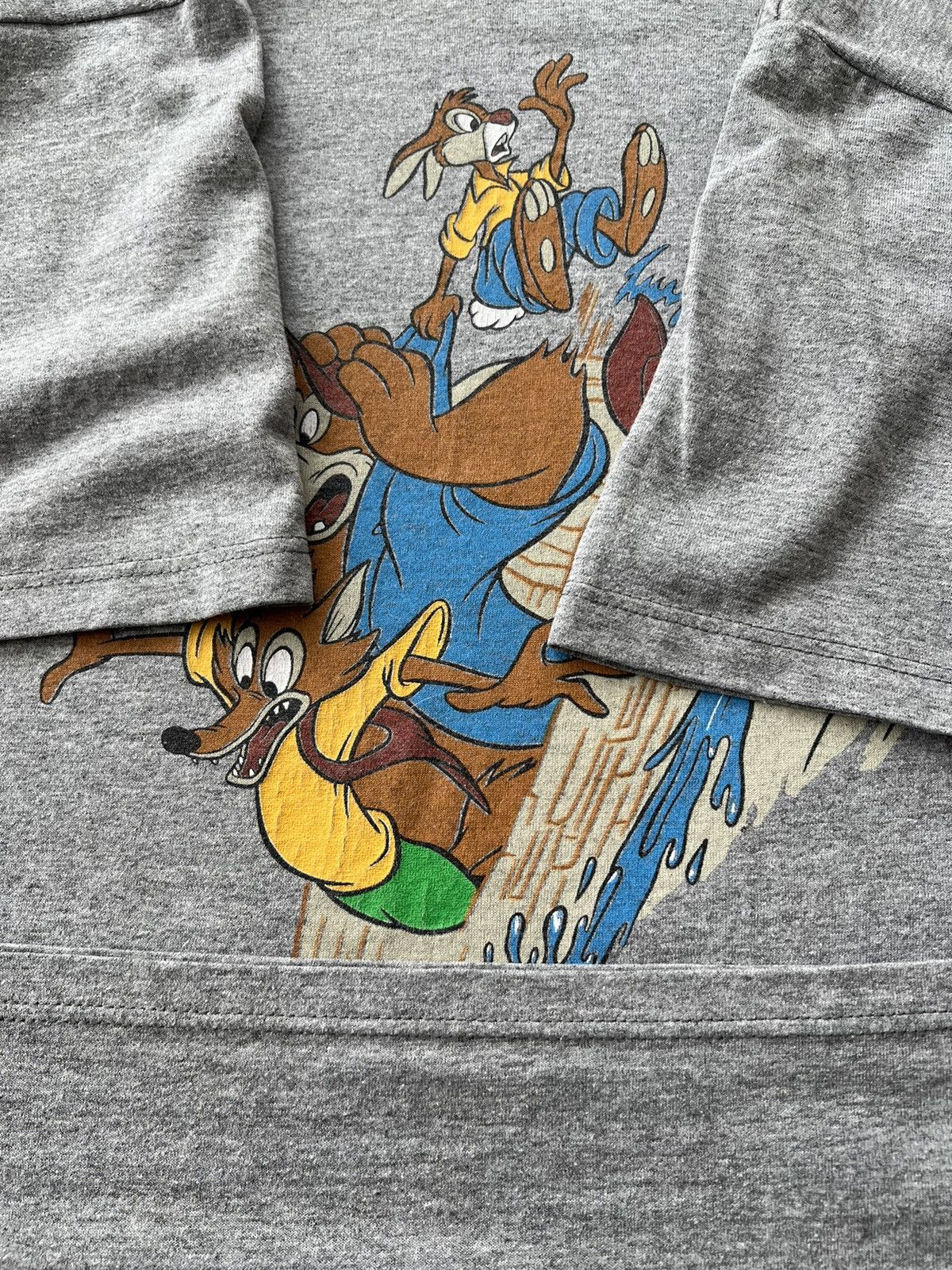 Disney Vintage 90s Disney Splash Mountain Cartoon Gray T-shirt Size US L / EU 52-54 / 3 - 7 Thumbnail