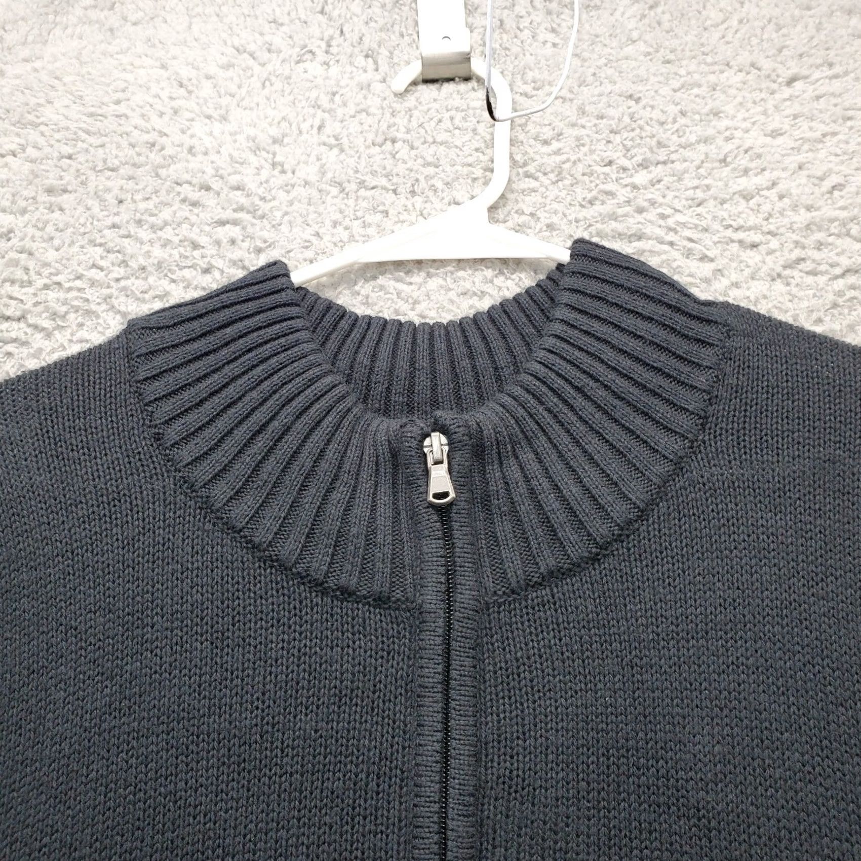 Vintage Sonoma Mens 4XB Black Knit Heavyweight Crew Neck 1/4 Zip Pullover Sweatshirt Size US XXL / EU 58 / 5 - 3 Thumbnail