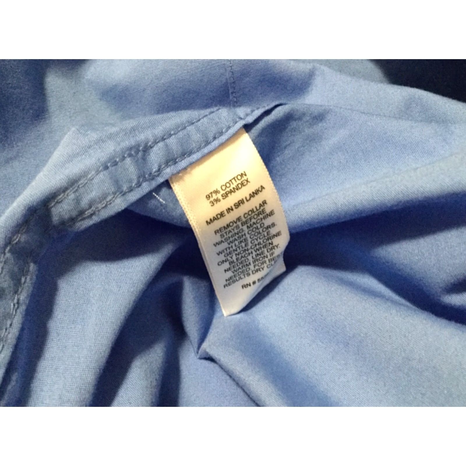 Express Express Dress Shirt Men Slim Fit 16-16 1/2 Blue Size 42R - 3 Thumbnail