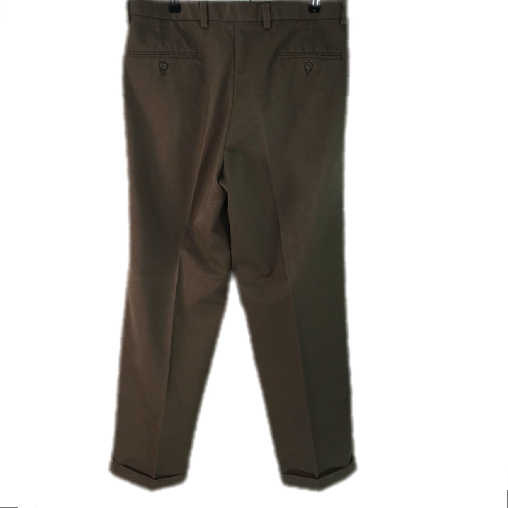 Dockers Dockers Mens Dress Pants 34 X 30 Brown Pleated Front Cuffed Straight Leg Size US 34 / EU 50 - 2 Thumbnail