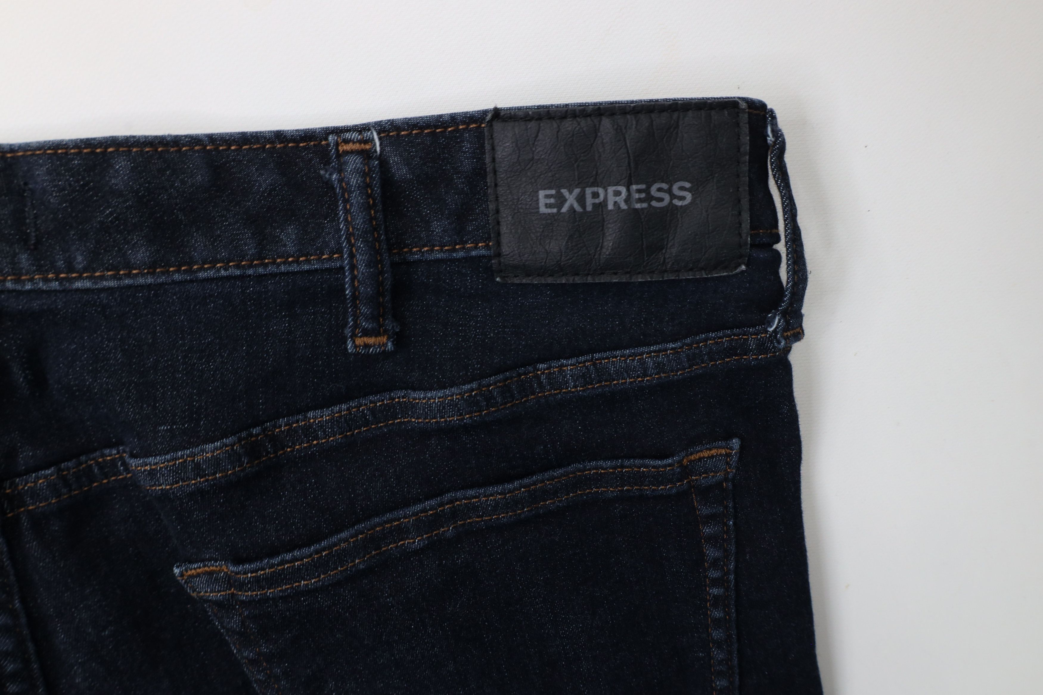 Express × Vintage Express Fit Stretch Straight Leg Denim Jeans Indigo Blue Size US 38 / EU 54 - 12 Thumbnail
