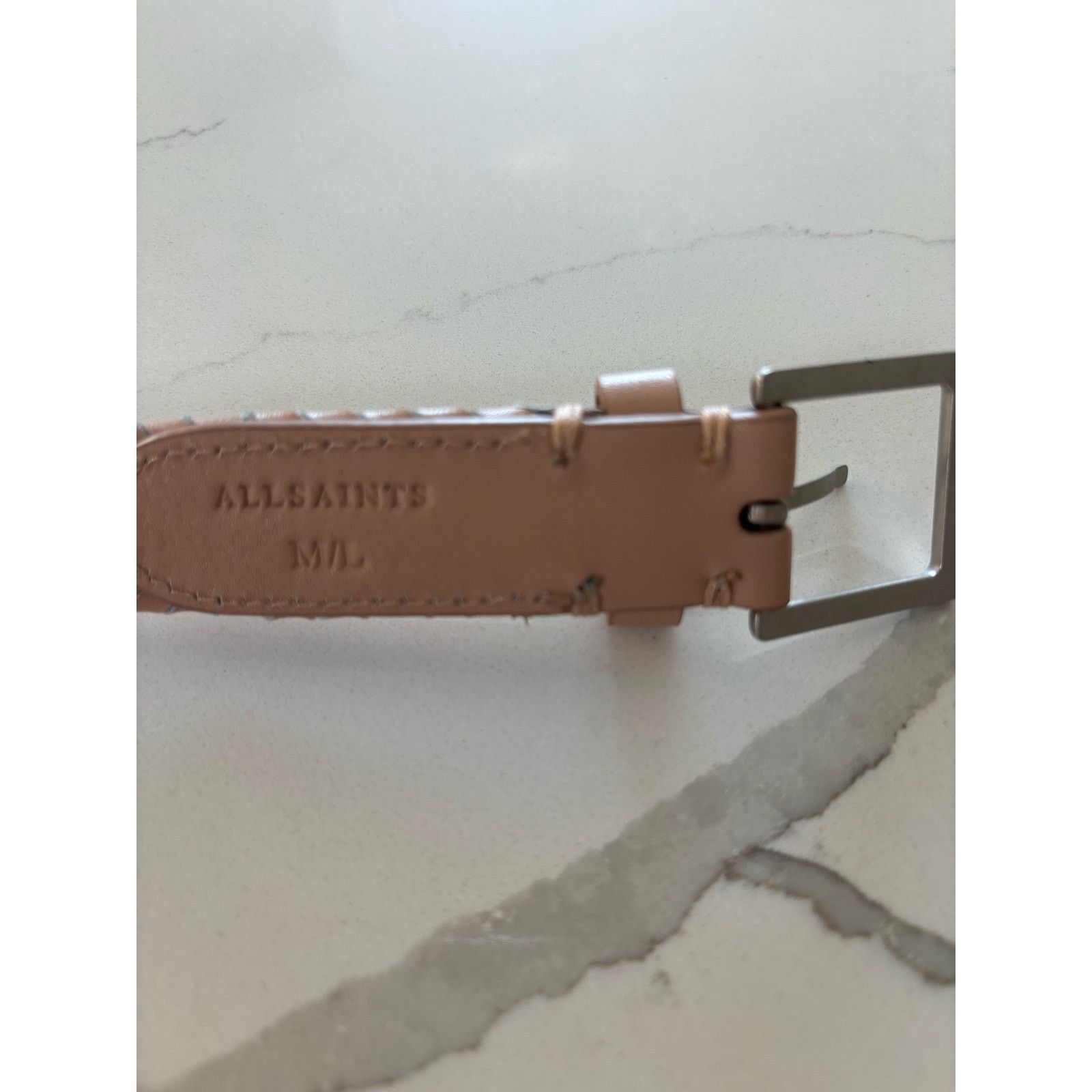 Allsaints All Saints Blush Pink Woven Belt with Silver Studs Size ONE SIZE - 3 Thumbnail