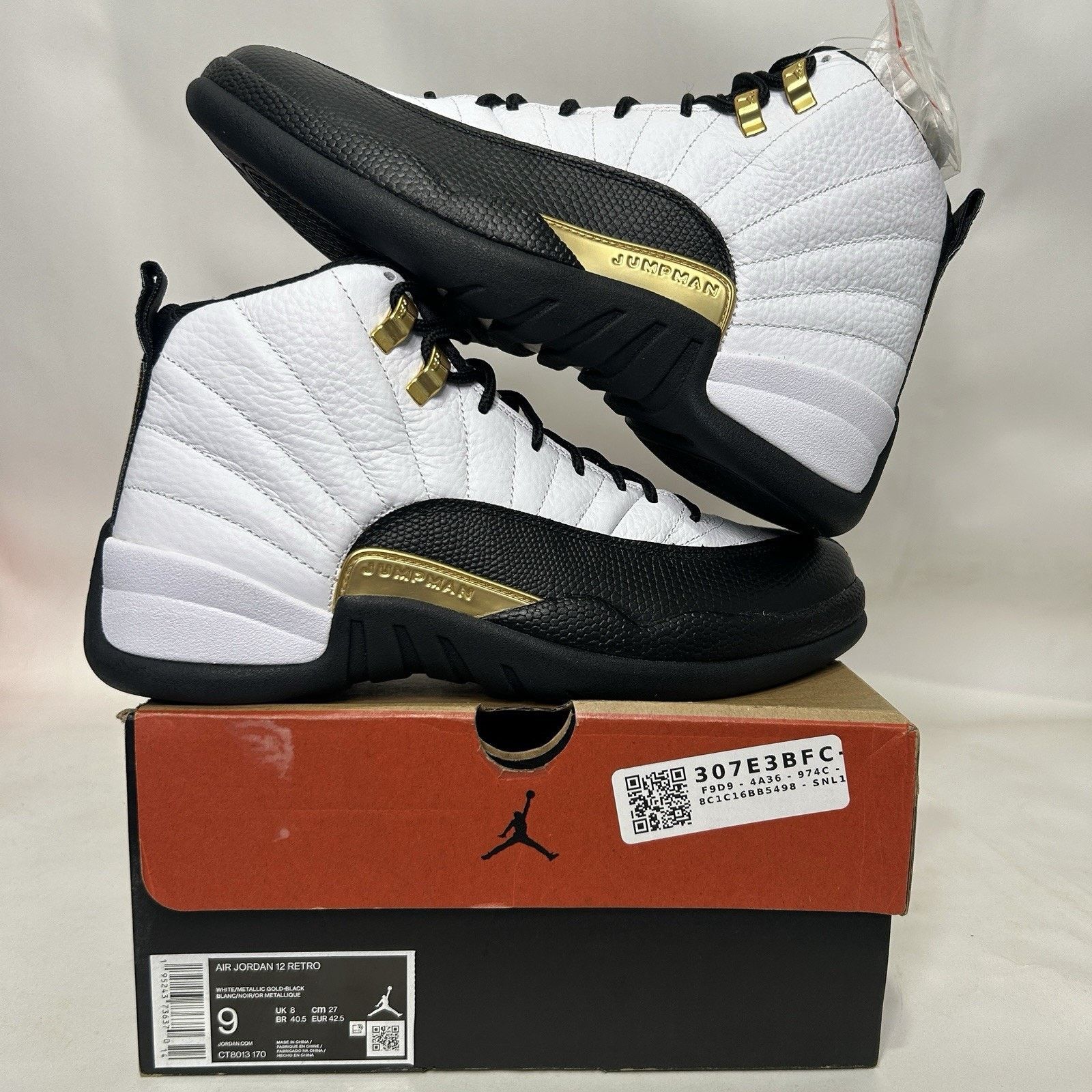 Nike Nike Air Jordan 12 Retro OH “Royalty Taxi/White Black” Size US 9 / EU 42 - 1 Thumbnail