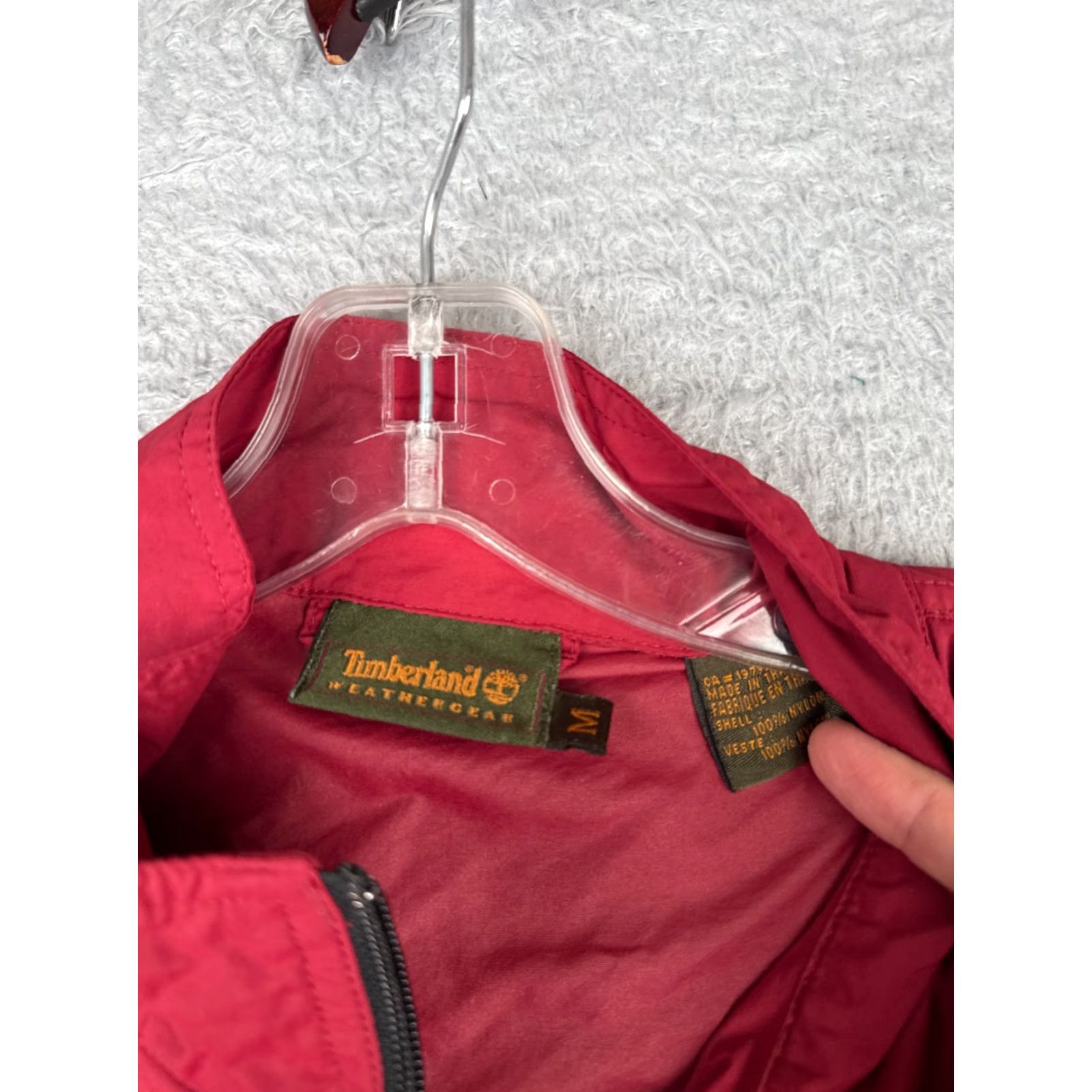 Timberland TIMBERLAND Jacket Mens Medium Red Full Zip 100% Nylon Shell Windbreaker Hike Size US M / EU 48-50 / 2 - 7 Thumbnail