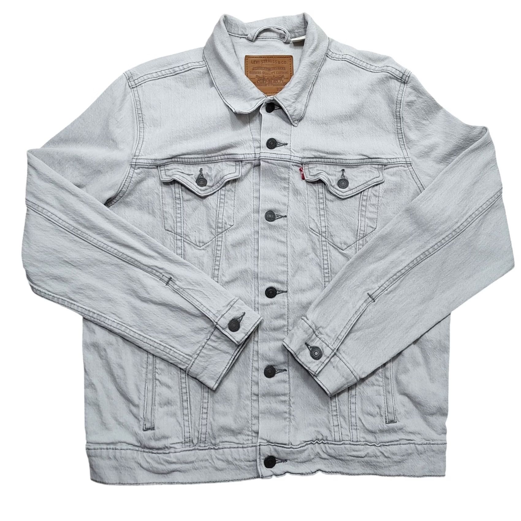Levi's VINTAGE Levi's Premium Mens Big E Trucker Jean Jacket Gray 90s Relaxed Regular Size L - Mens Jacket Size US 33 - 2 Thumbnail