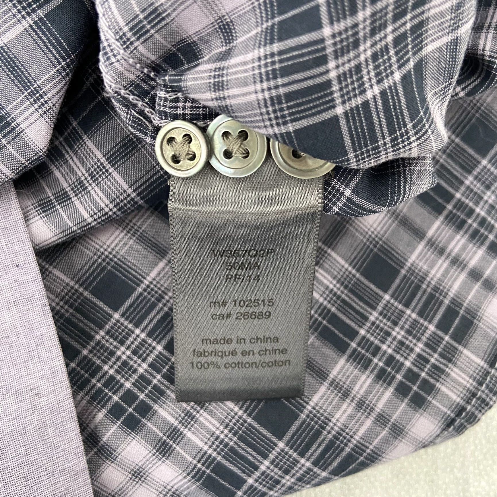 John Varvatos John Varvatos Shirt Adult Small Purple Plaid Button-Up Long Sleeve Cotton Mens S Size US S / EU 44-46 / 1 - 6 Thumbnail