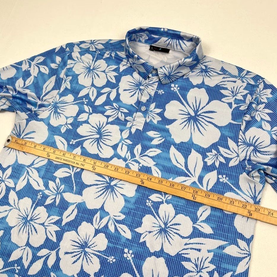 Vintage Yatta Polo Shirt Mens XL Blue Floral Hawaiian Golf Performance Stretch Polo Shirt XL Men Blue Floral Hawaiian Golf Performance Stretch Size US XL / EU 56 / 4 - 6 Thumbnail