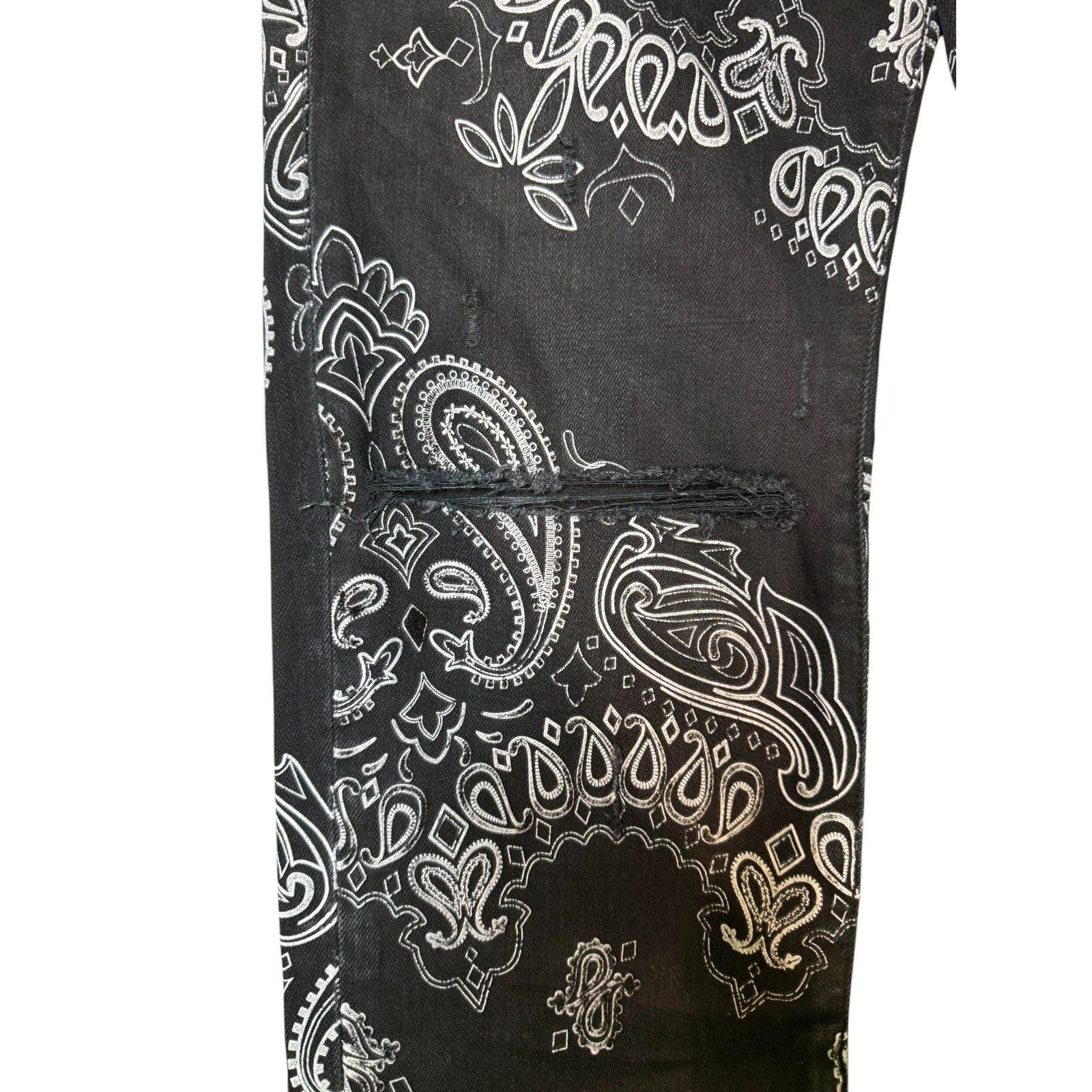 Amiri Amiri Stack Denim Paisley Black Jeans Size US 38 / EU 54 - 3 Thumbnail