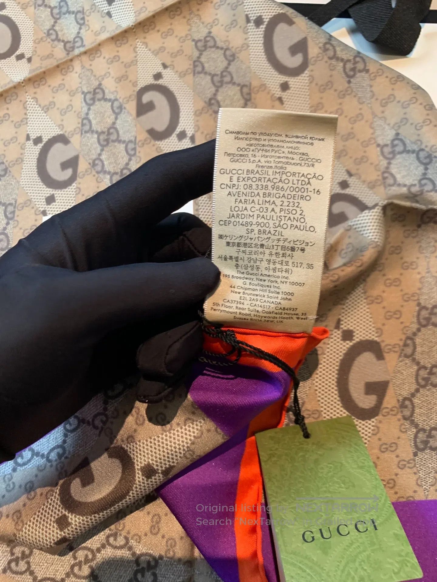 Gucci Guicci Fully Printed Silk Scarf| Size ONE SIZE - 8 Thumbnail