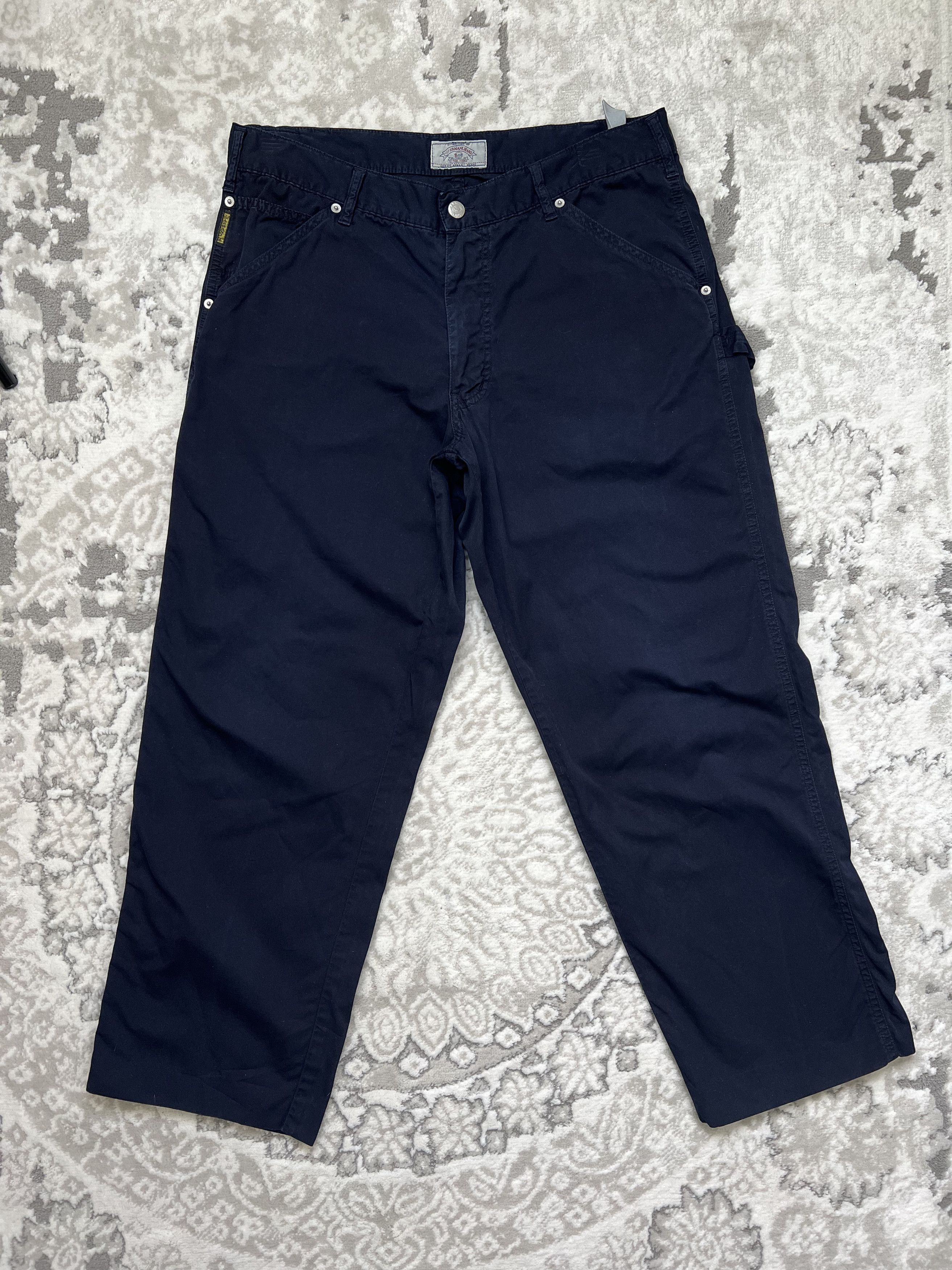 Armani × Giorgio Armani × Vintage Vintage Armani Dark Blue Trousers Italy Size US 38 / EU 54 - 1 Thumbnail