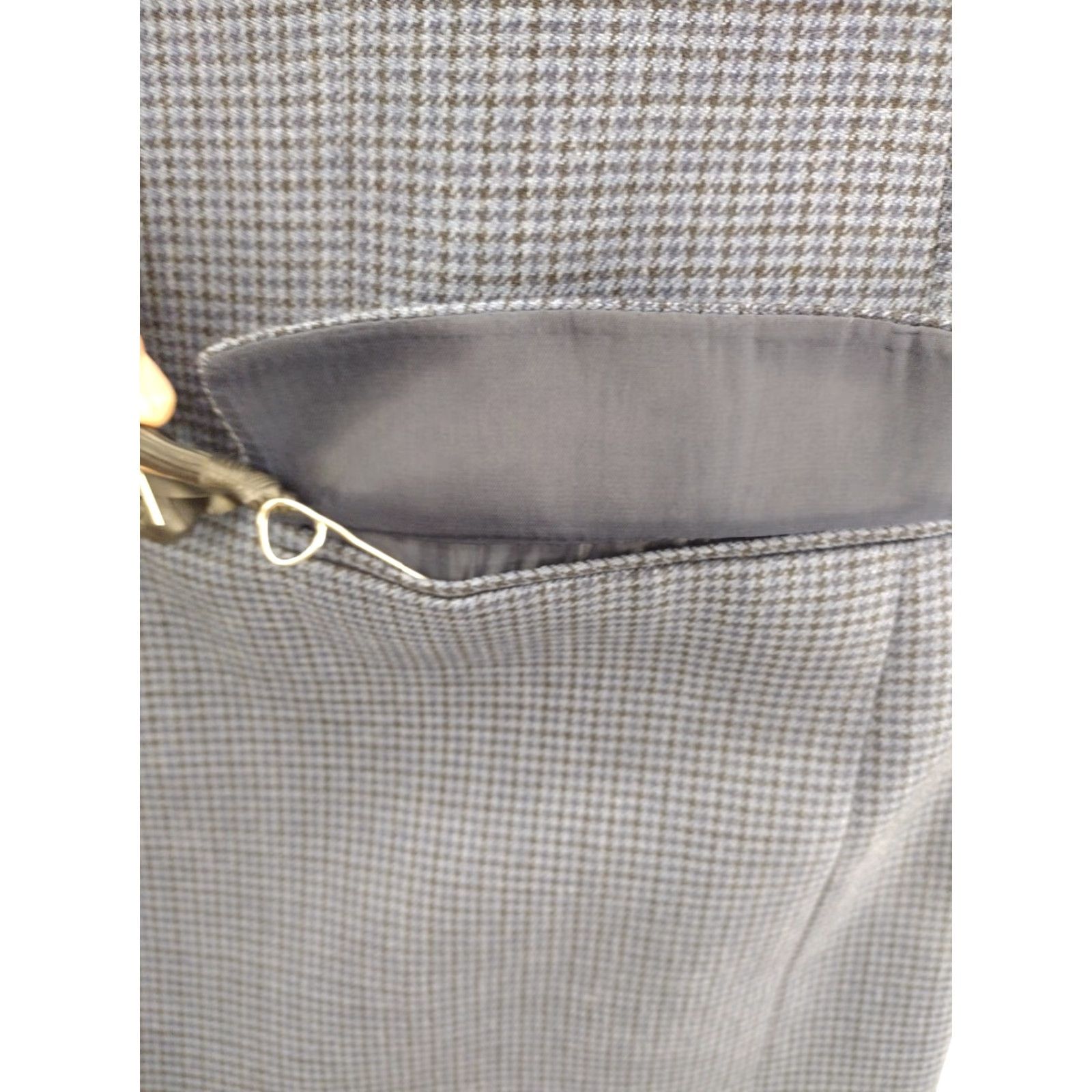 Ralph Lauren Lauren Ralph Lauren Blazer Mens 46L Beige Houndstooth Wool Silk Sport Coat Size 50R - 2 Thumbnail