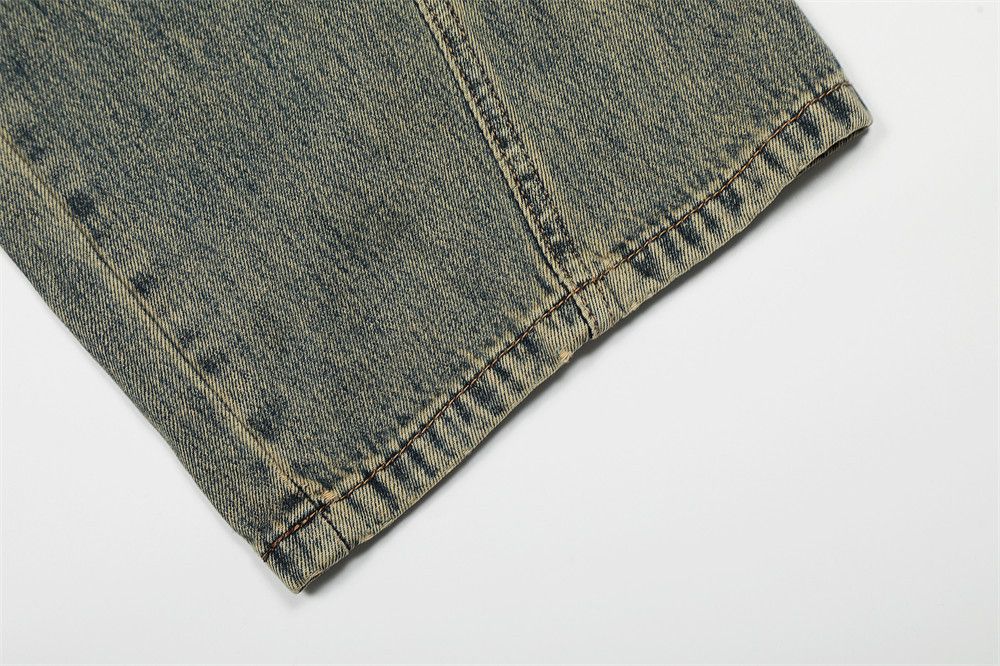 Vintage Punk retro washed patchwork distressed jeans casual Size US 32 / EU 48 - 6 Thumbnail