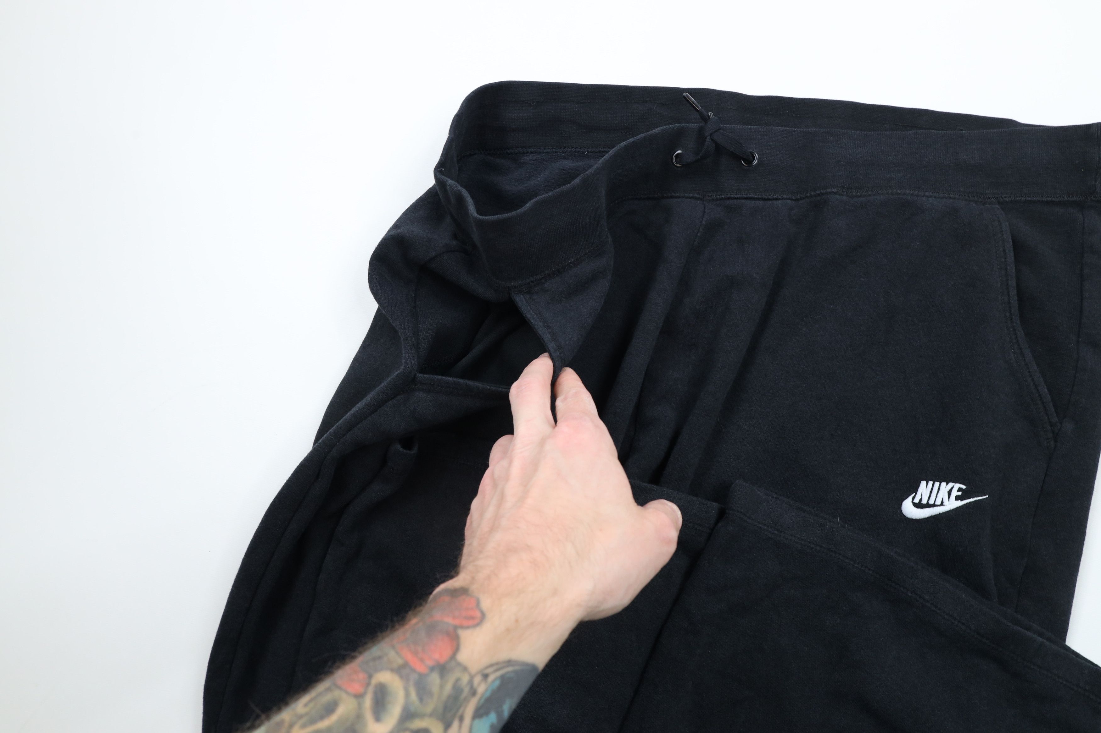 Nike × Vintage Vintage Nike Scott Mini Swoosh Wide Leg Sweatpants Black Size US 40 / EU 56 - 7 Thumbnail