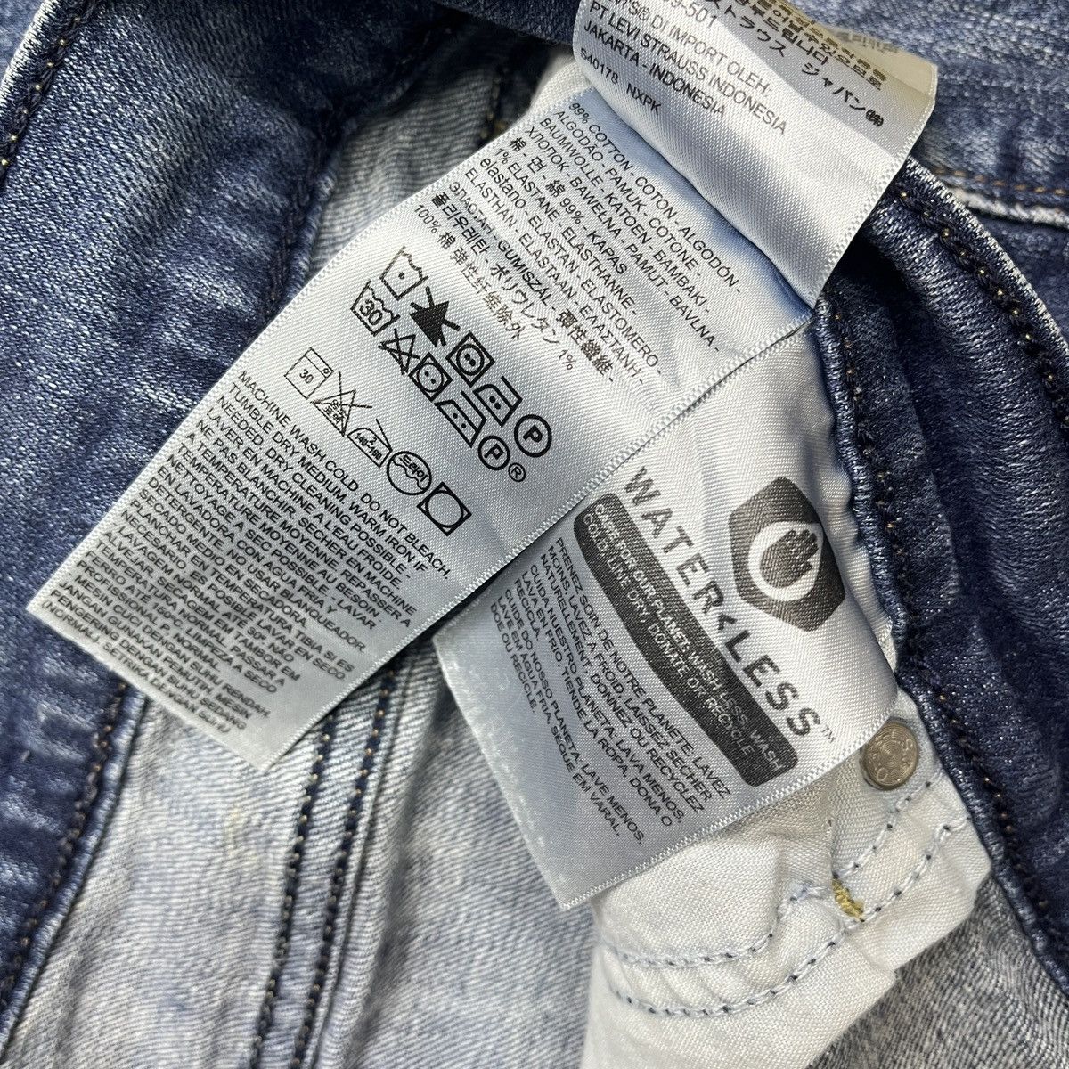 Levi's Levis 505 Straight Cut Distressed Waterless Denim Tears Art Size US 36 / EU 52 - 20 Thumbnail