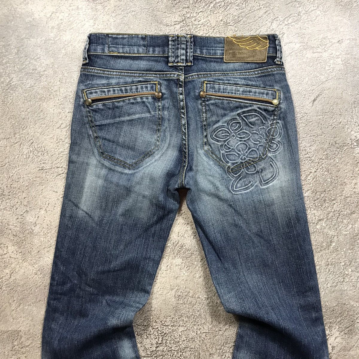 Vintage Vintage 90s Distressed Baggy Wide Leg Jeans Grunge Y2K 28 Size 28" / US 6 / IT 42 - 5 Thumbnail