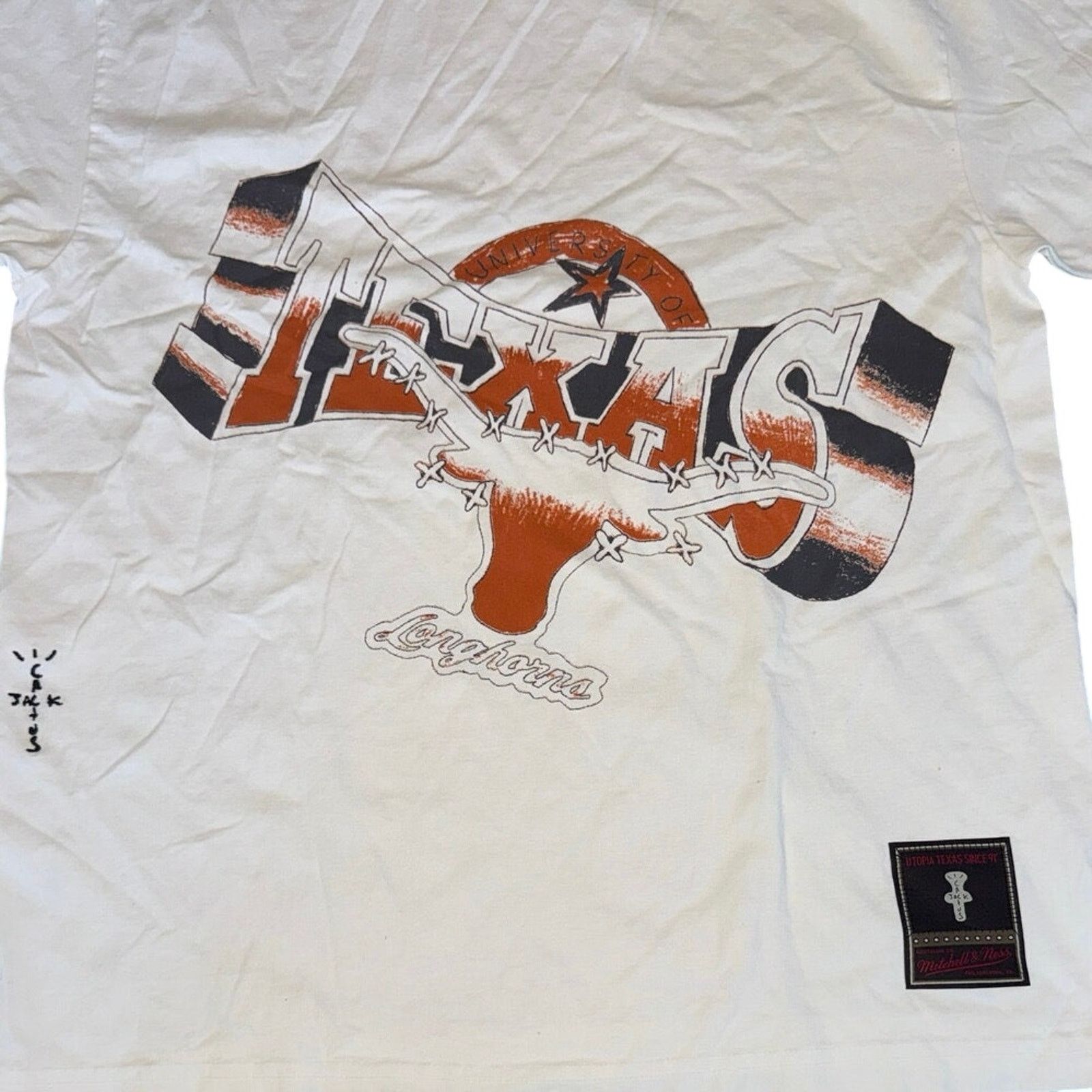 Mitchell & Ness CACTUS JACK Travis Scott Mitchell Ness Uni Of Texas Tee Size US L / EU 52-54 / 3 - 2 Thumbnail