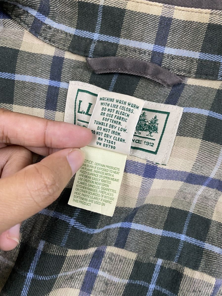 L.L. Bean Vtg L.L.Bean Grey Colour Plaid Lining Flannel Size US L / EU 52-54 / 3 - 10 Thumbnail