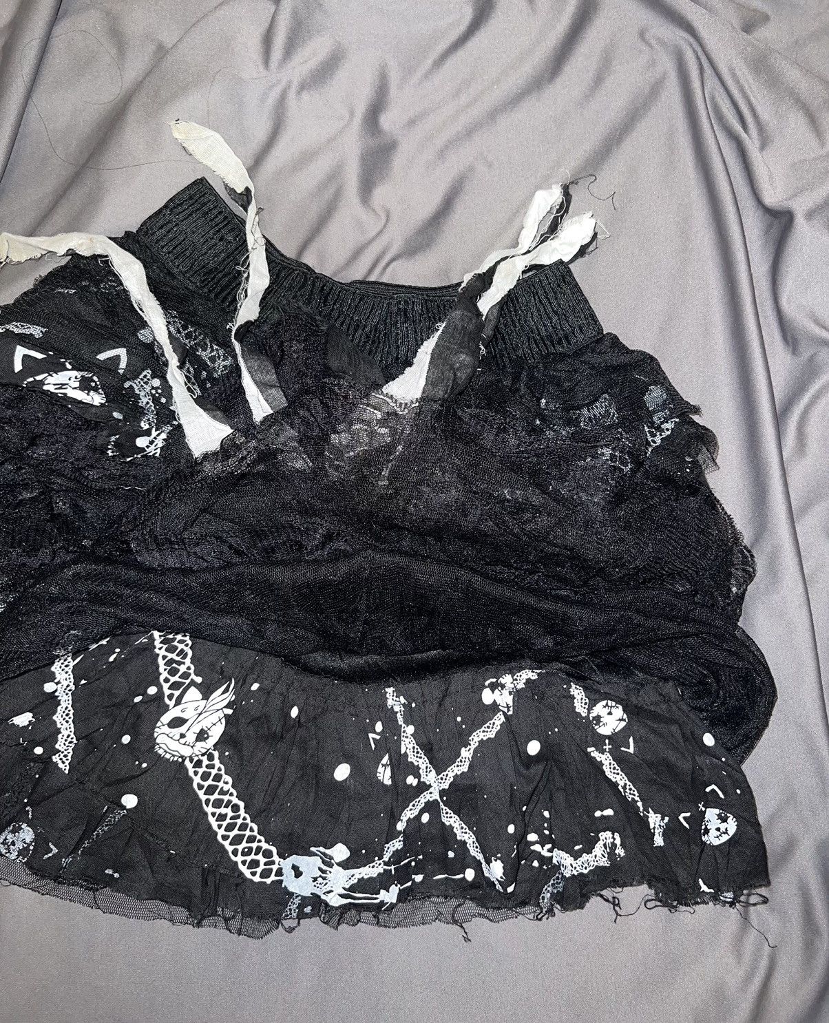 Japanese Brand H.naoto Hangry & Angry lace tutu skirt 🧛🏻‍♀️☠️ Size 26" / US 2 / IT 38 - 8 Thumbnail