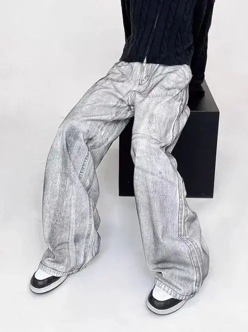 Jean distressed faded damaged flared jeans Size US 32 / EU 48 - 2 Thumbnail