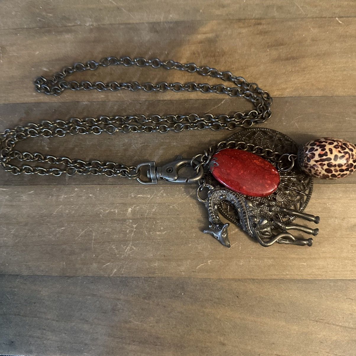 Other Vintage long safari cluster pendant necklace Size ONE SIZE - 2 Thumbnail