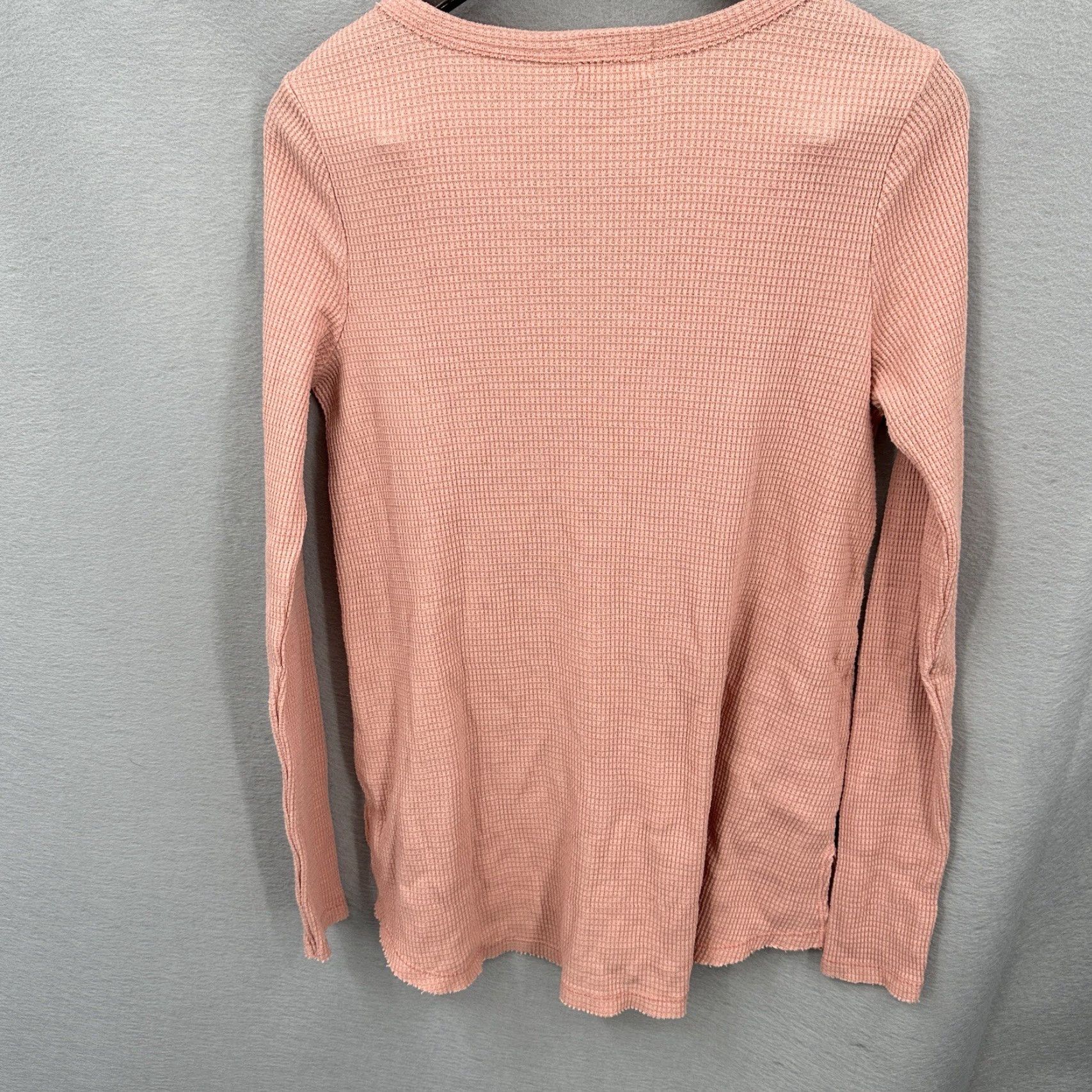 Anthropologie T.la Shirt Womens S Pink Thermal Knit Bohemian Casual Relaxed Cotton Blend Long Sleeve Vintage No Size S / US 4 / IT 40 - 3 Thumbnail