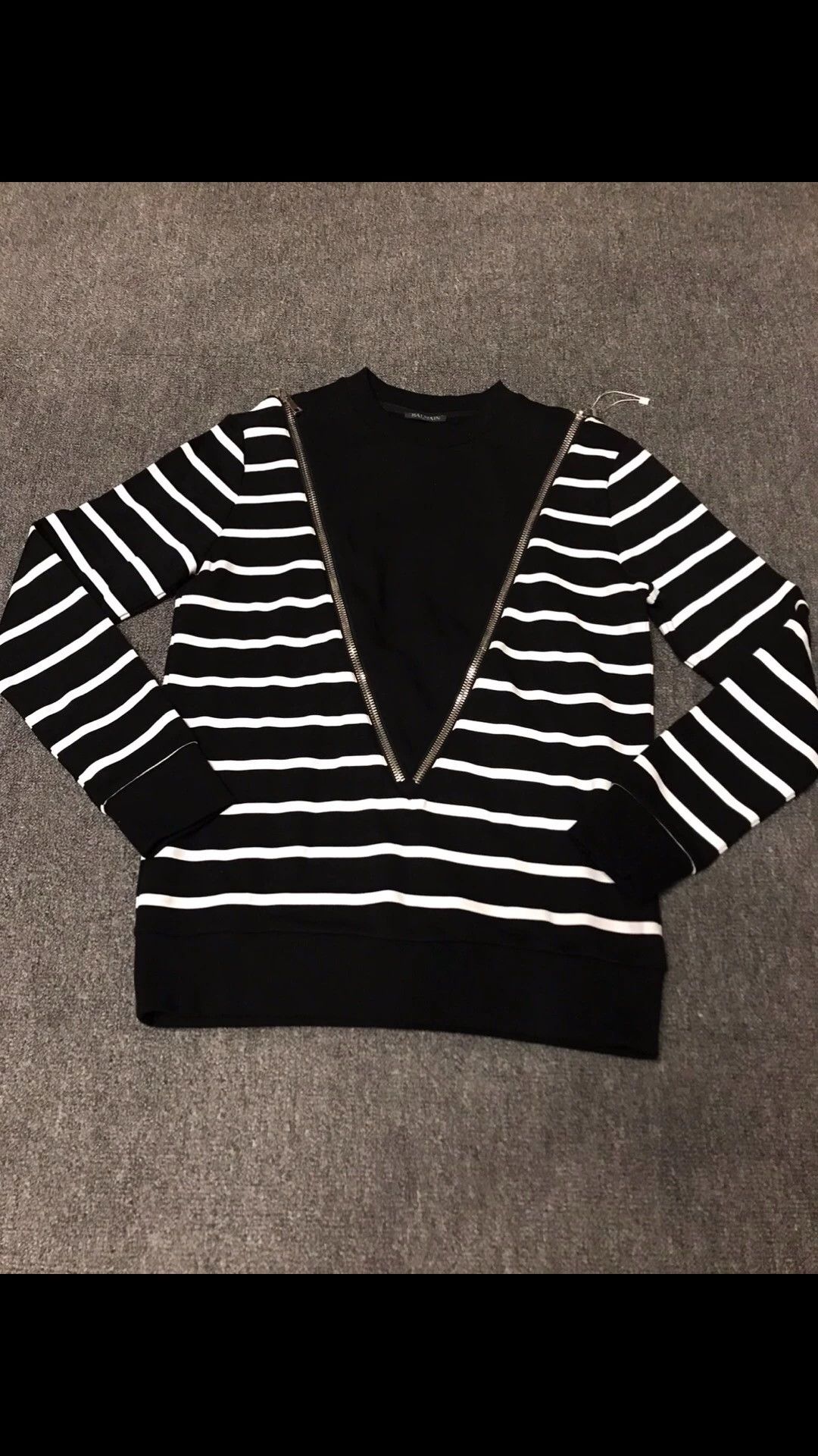 Balmain Balmain 4 Zip F/B Black White Stripe XL Sweatshirt Size US XL / EU 56 / 4 - 3 Thumbnail