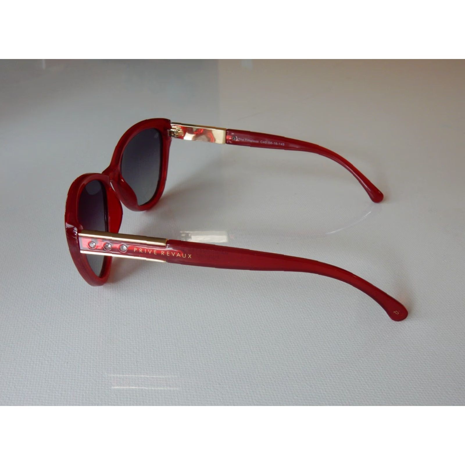 Vintage VINTAGE Prive Revaux Sunglasses Women Polarized 58[]16 145 The Timeless C40 Red Lens Technology Size ONE SIZE - 3 Thumbnail
