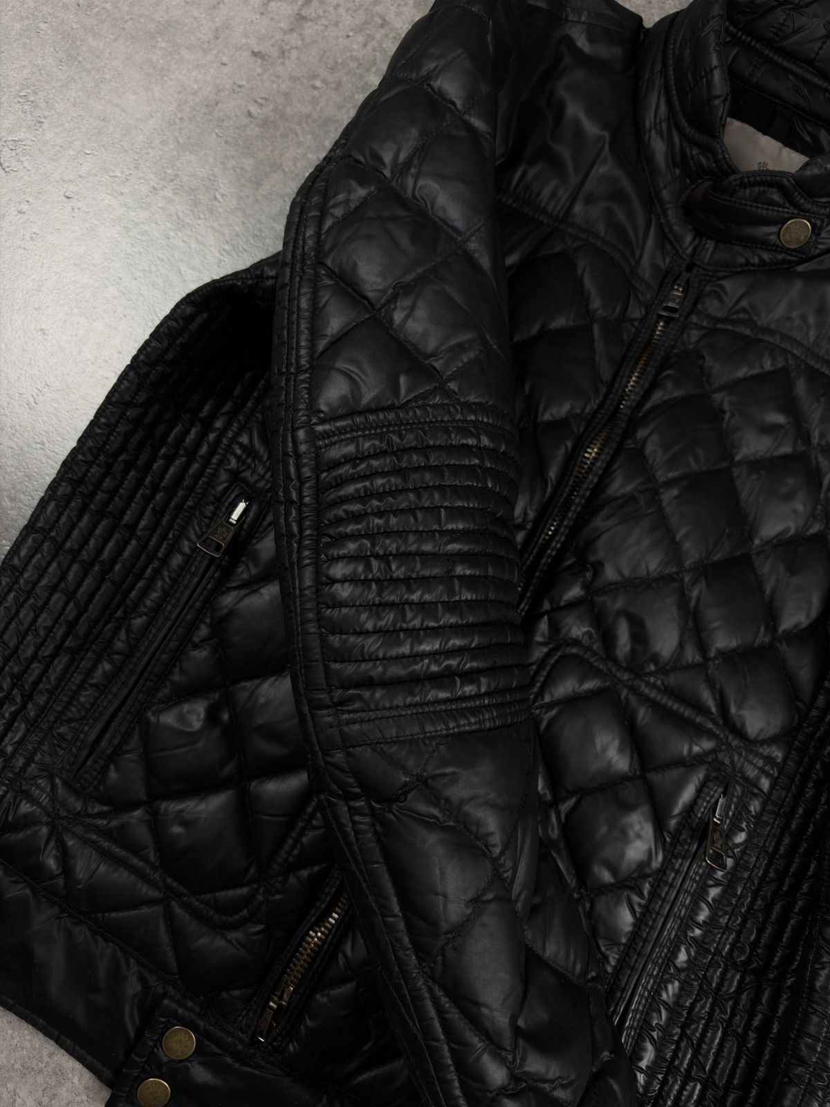 Moncler Moncler Quilted Moto Jacket Big Logo biker black size 1 Size US S / EU 44-46 / 1 - 8 Thumbnail
