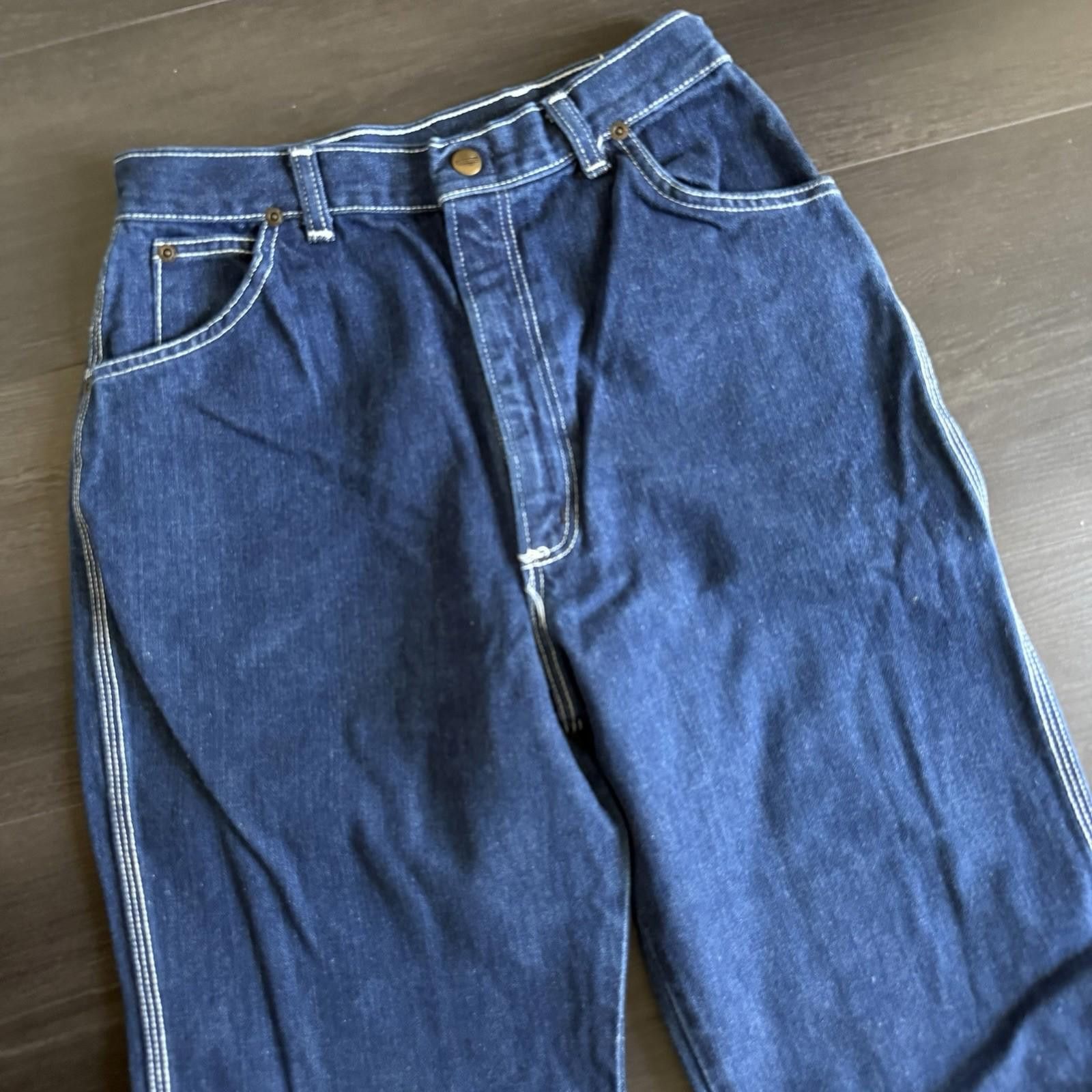 Wrangler Vintage Wrangler Denim Jeans Mens 27x33 Dark Wash 70s 80s Size US 27 - 4 Thumbnail