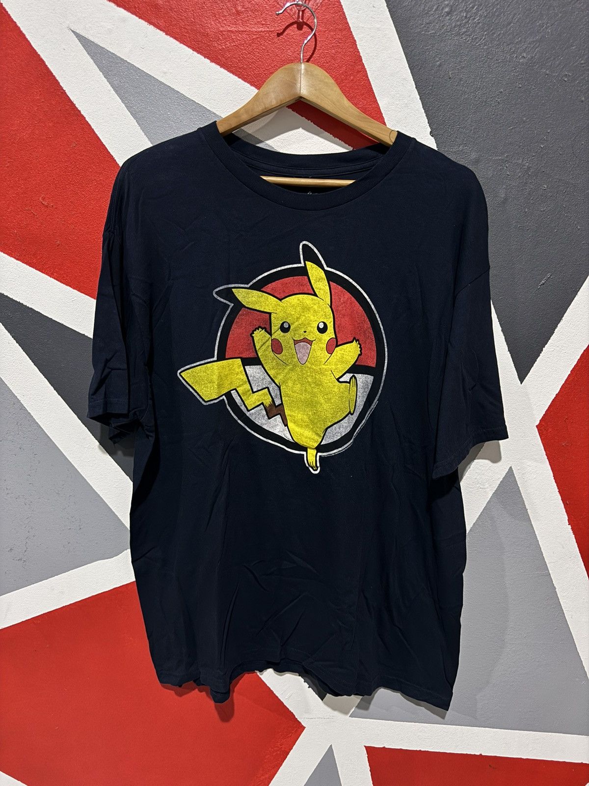 Image of Anima x Pokemon Big Size Pikachu Tee Print in Blue, Men's