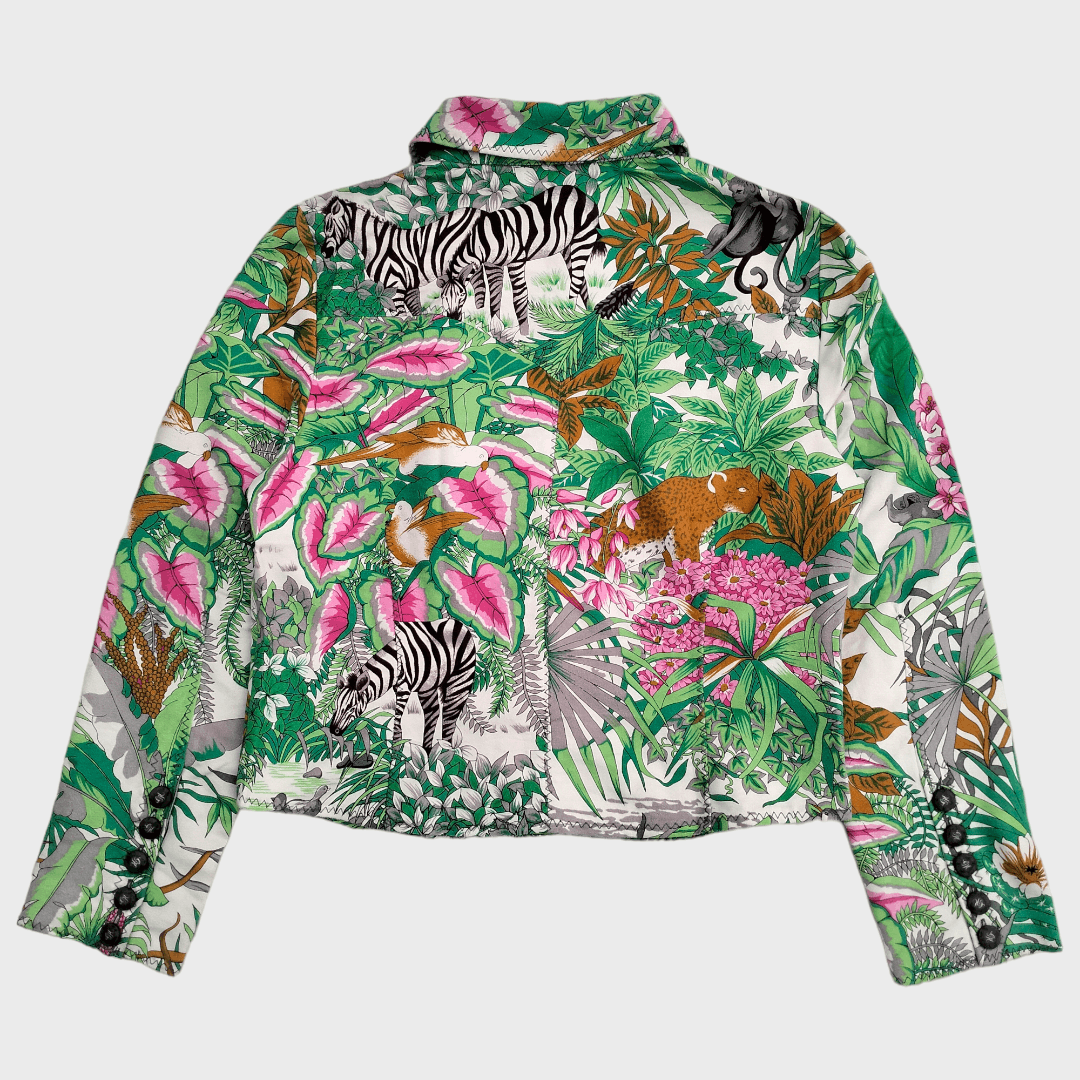 Japanese Brand × Vintage Luxury Velvet Shirt Quirky Floral Jungle Tropical Size M / US 6-8 / IT 42-44 - 2 Thumbnail