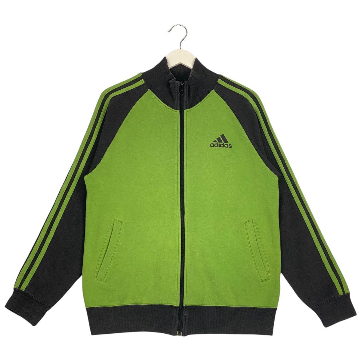 Adidas × Vintage Vintage Adidas Full Zip Hoodie Sweater Green/Black Size US L / EU 52-54 / 3 - 1 Thumbnail