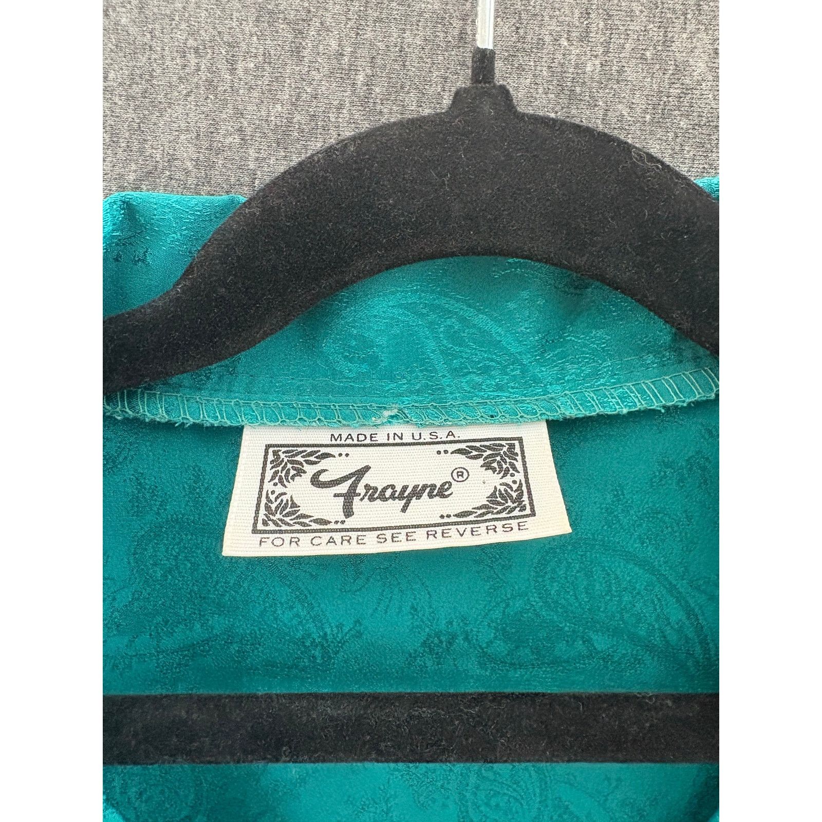 Other Frayne | VINTAGE Teal Silky Button Down Long Sleeve | XL Size XL / US 12-14 / IT 48-50 - 3 Thumbnail