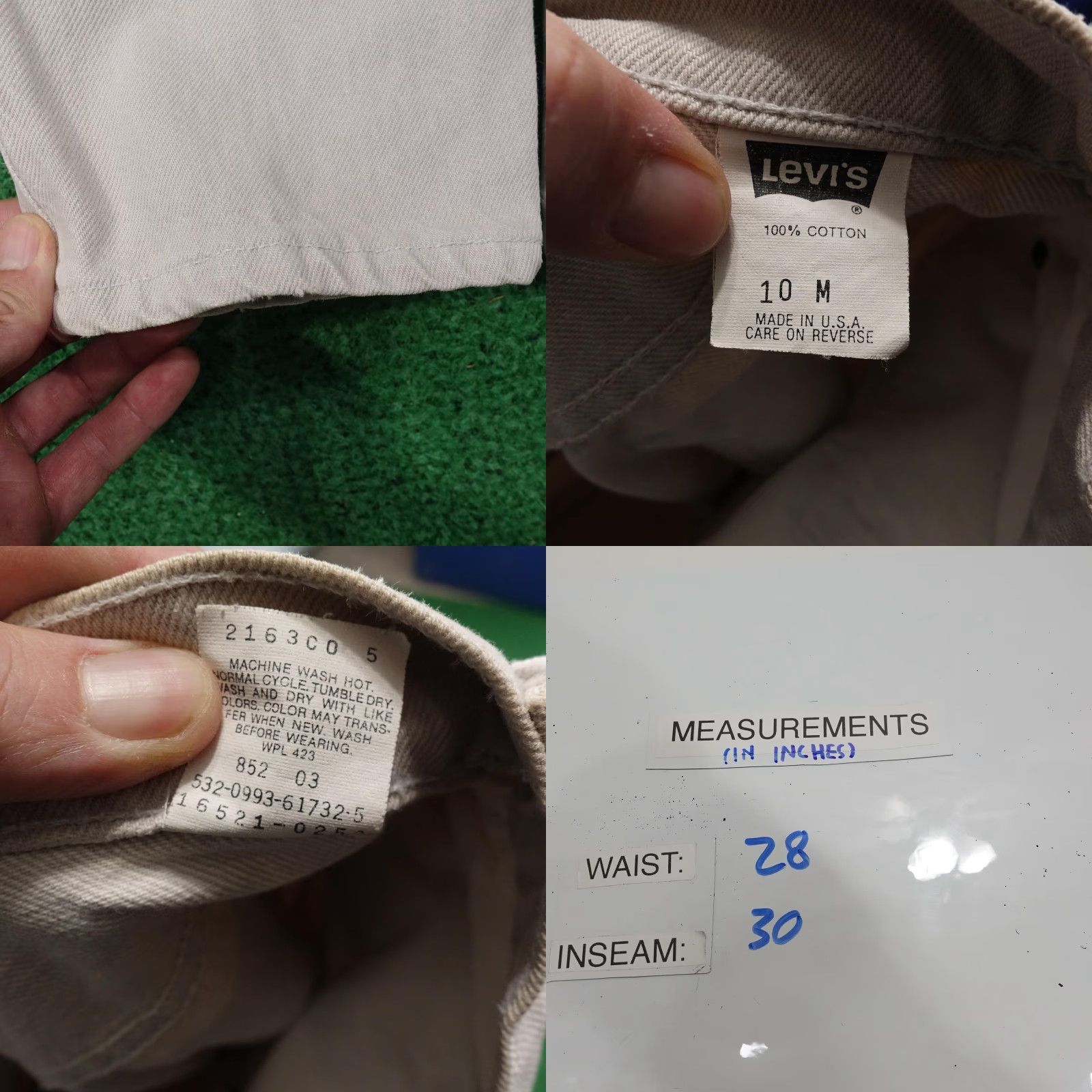 Levi's VINTAGE Levi's Jeans Female 5-Pocket Tapered Gray Denim 28x30 1990s Made in USA Mens/Womens? Size 32" / US 10 / IT 46 - 8 Thumbnail