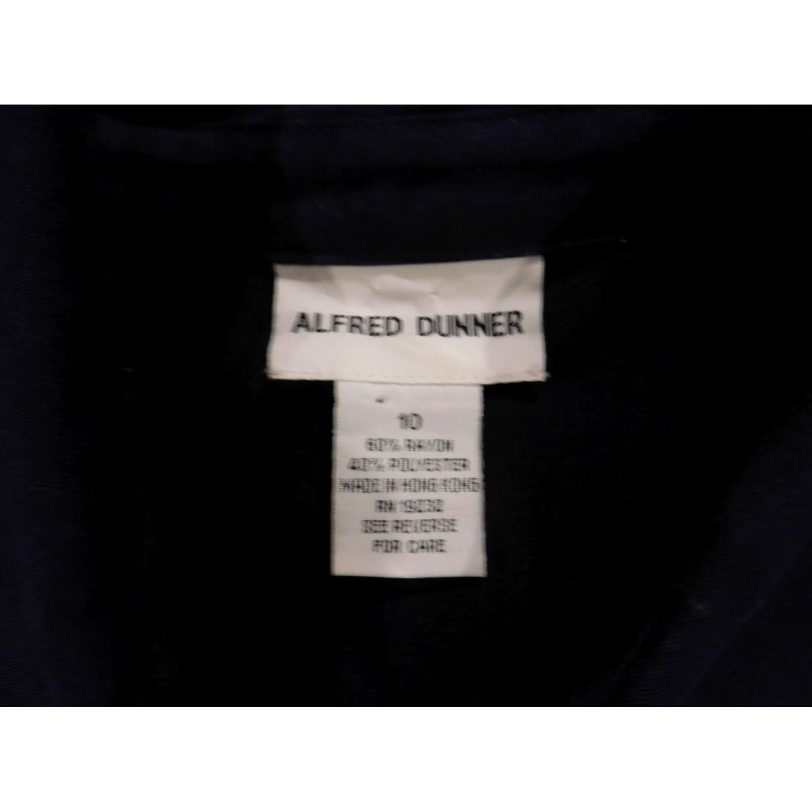 Vintage Alfred Dunner Blouse Women 10 Blue Button Down Long Sleeve Casual Crew Neck Pullover Size L / US 10 / IT 46 - 7 Thumbnail