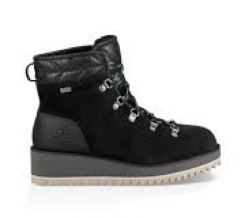 Ugg UGG Birch Waterproof Black Suede Wool lined Wedge boots Size US 8 / IT 38 - 3 Thumbnail