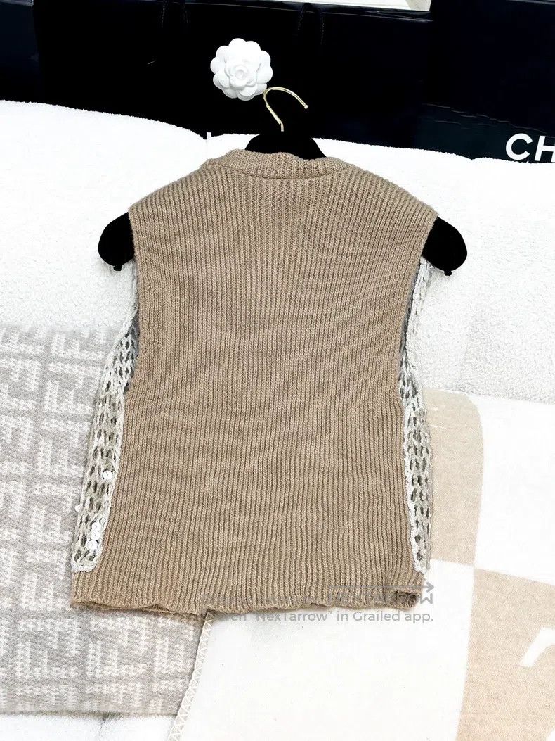 Brunello Cucinelli Brunello Cucinelli Caramel Khaki Color Mixed Sequin Knitte Size XS / US 0-2 / IT 36-38 - 4 Thumbnail