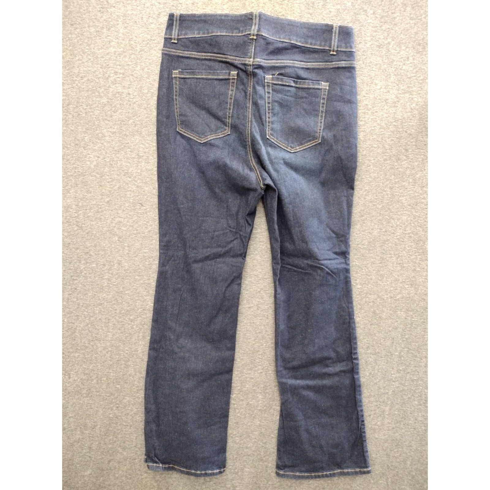 Vintage Unbranded Dark Wash Women's High Rise Cotton Blend Boot Cut Jeans Sz 18 Size 40" / US 18 - 2 Thumbnail