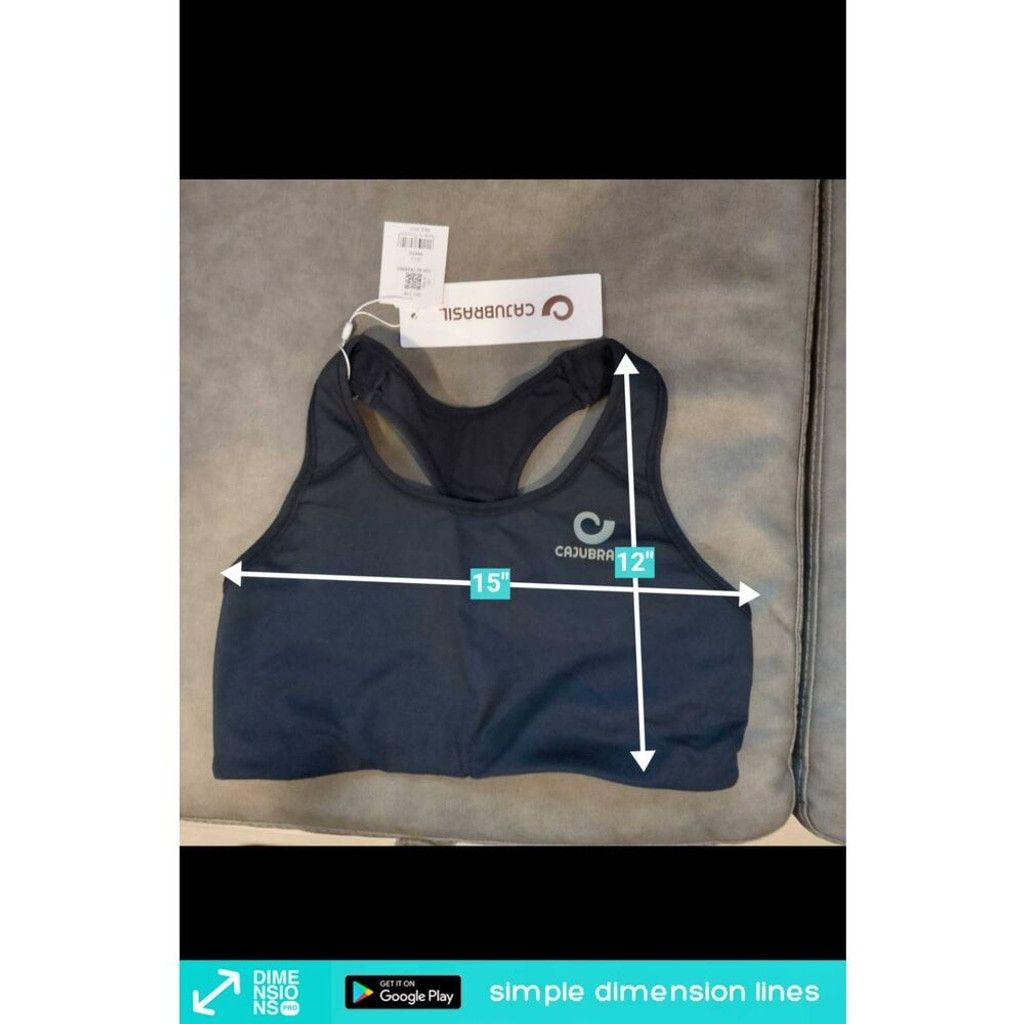 Other Cajubrasil L Athletic Racerback Sport Bra Black Workout Top Size ONE SIZE - 4 Thumbnail