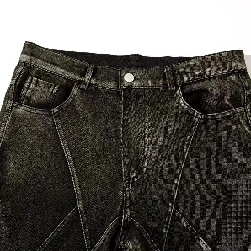 Japanese Brand Streetwear Design Washed Loose Spliced Jeans Pants Size US 32 / EU 48 - 3 Thumbnail