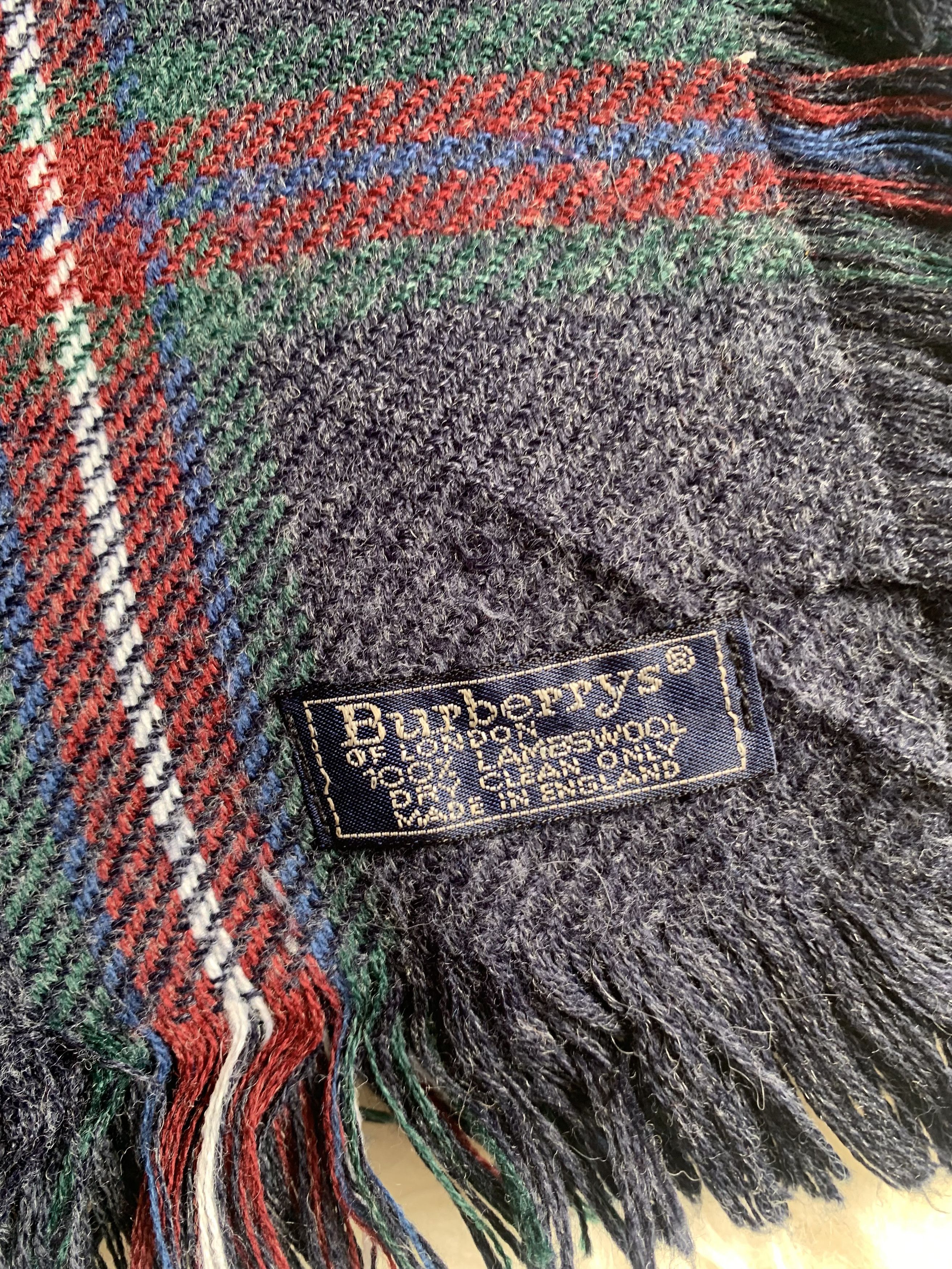 Burberry Burberry Scarf Navy Blue multicolor square Wool scarf Size ONE SIZE - 6 Thumbnail