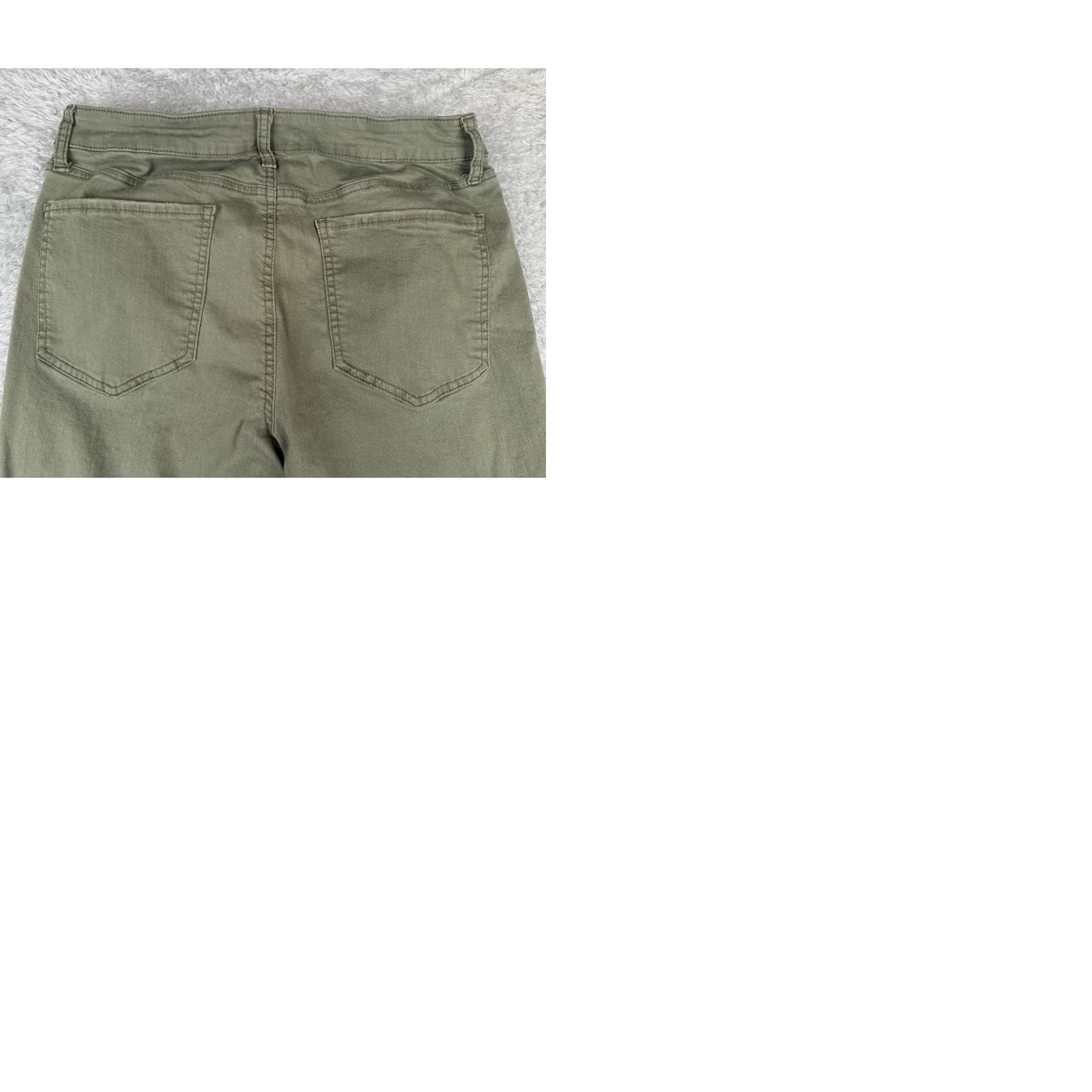 Denime SO Jeans Pants Women Regular 30x24 Green Denim Mid Crop Tapered 5-Pocket Design Cotton Blend Jeans City Womens Size 34" / US 12 / IT 48 - 10 Thumbnail